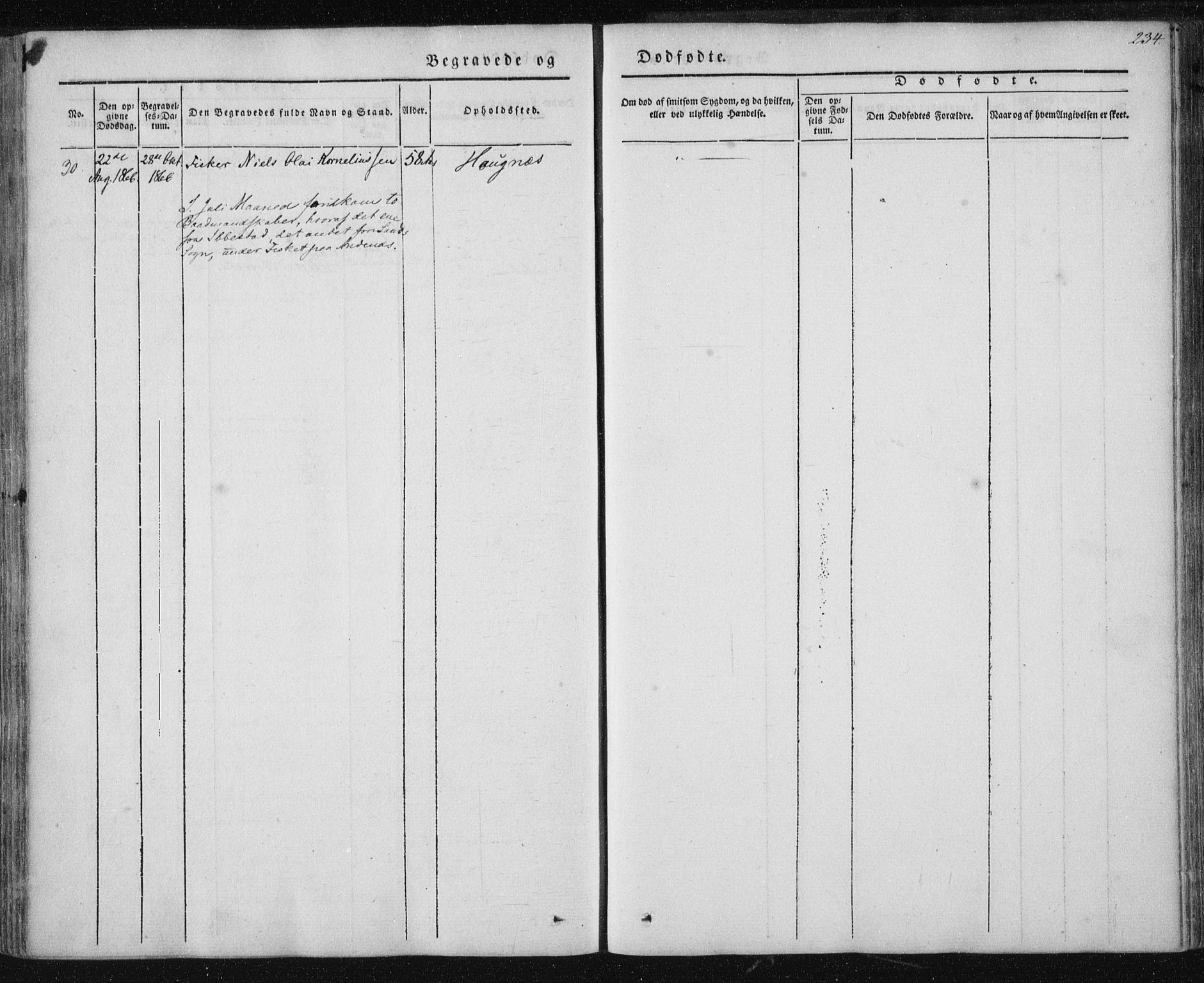 Ministerialprotokoller, klokkerbøker og fødselsregistre - Nordland, SAT/A-1459/897/L1396: Parish register (official) no. 897A04, 1842-1866, p. 234