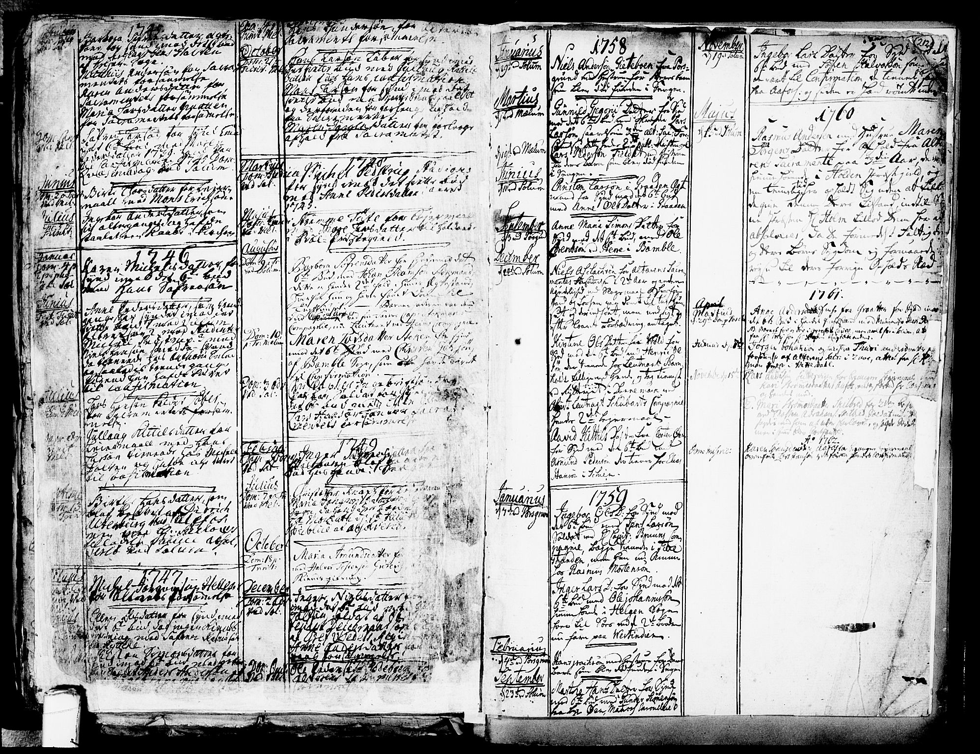 Solum kirkebøker, AV/SAKO-A-306/F/Fa/L0002: Parish register (official) no. I 2, 1713-1761, p. 212