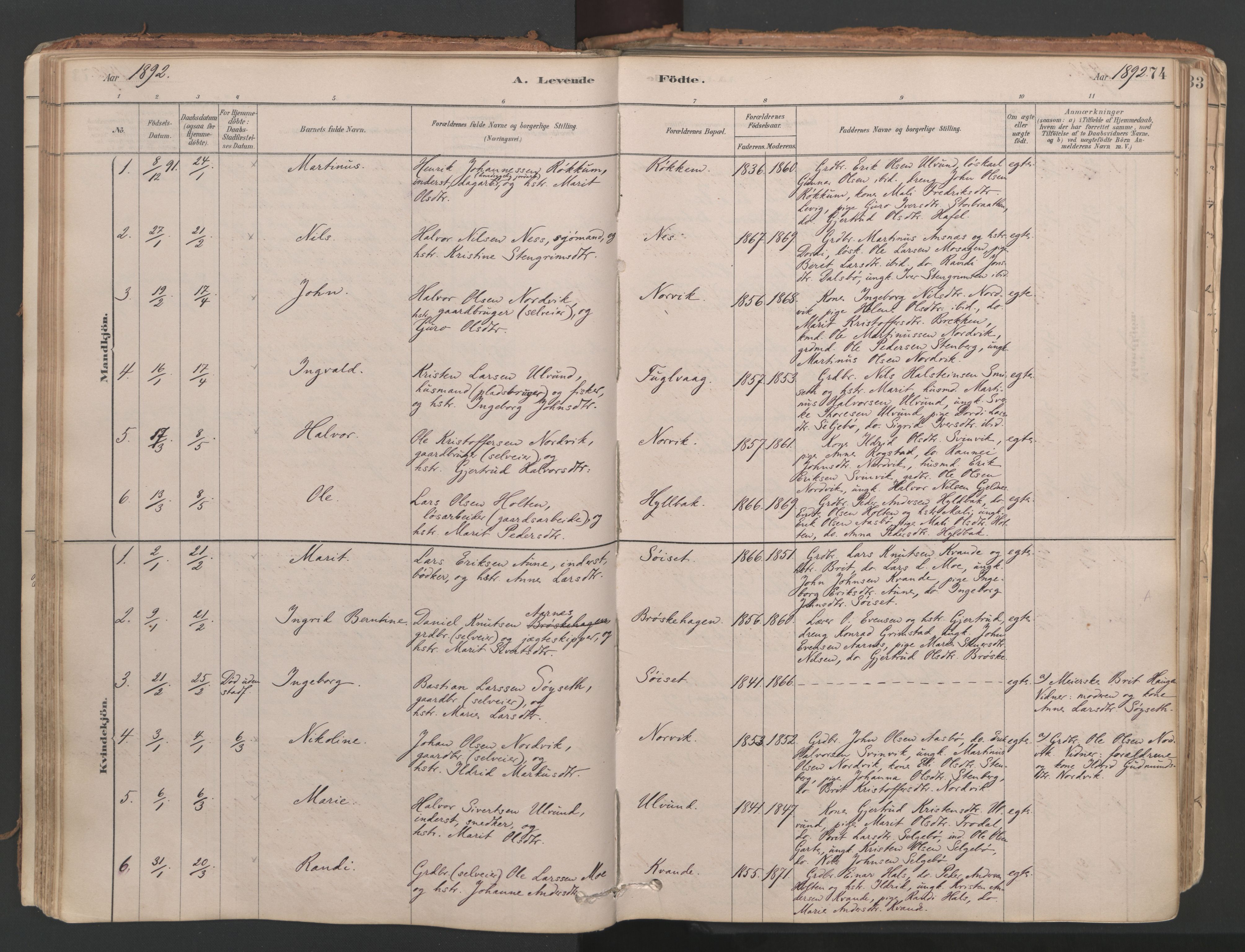 Ministerialprotokoller, klokkerbøker og fødselsregistre - Møre og Romsdal, AV/SAT-A-1454/592/L1029: Parish register (official) no. 592A07, 1879-1902, p. 74