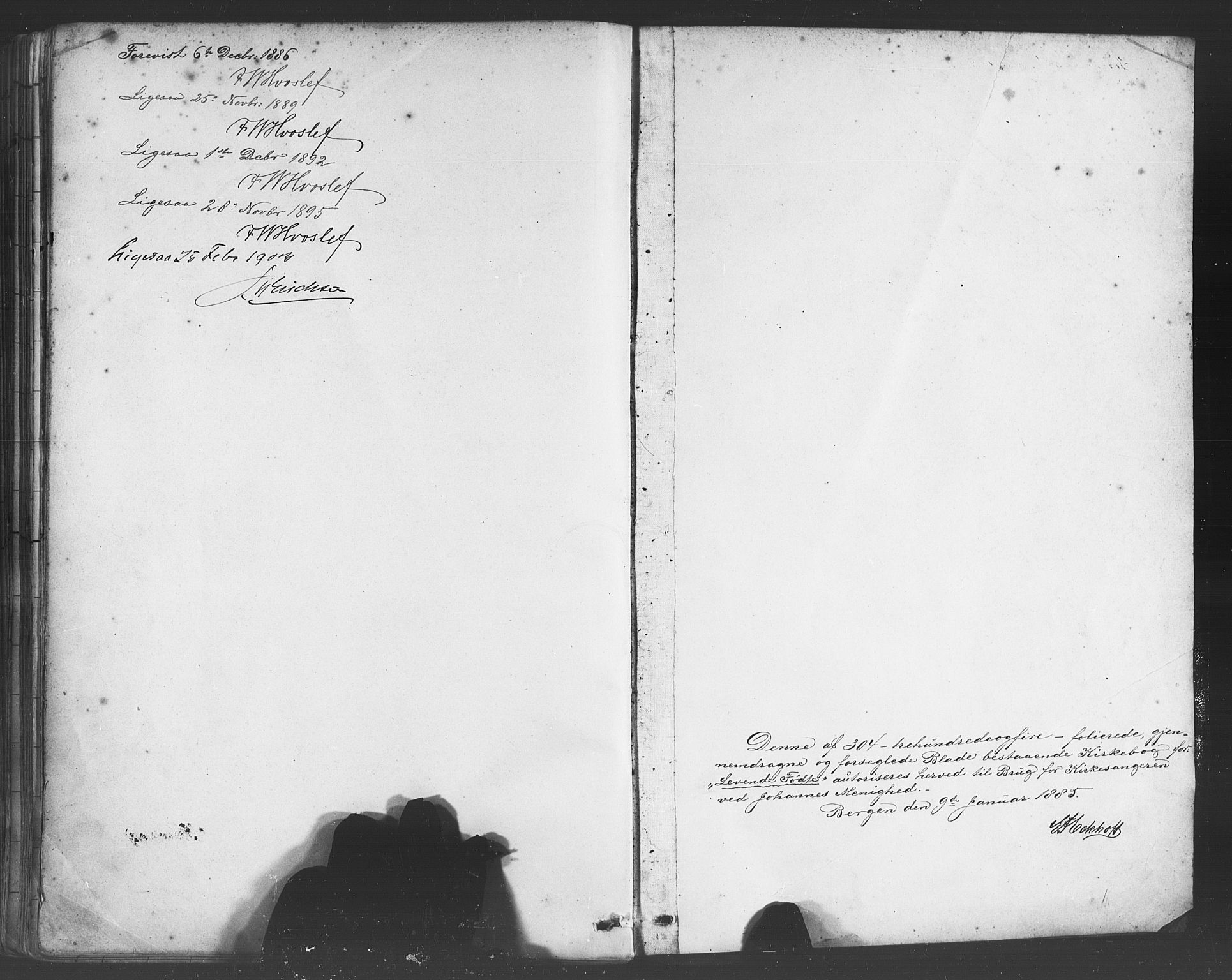 Johanneskirken sokneprestembete, AV/SAB-A-76001/H/Hab: Parish register (copy) no. A 1, 1885-1900