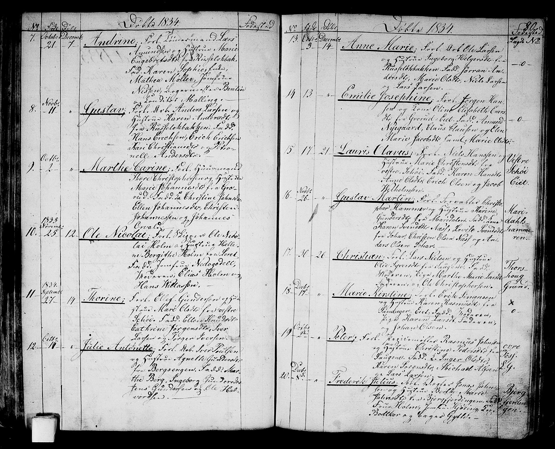 Aker prestekontor kirkebøker, AV/SAO-A-10861/G/L0006: Parish register (copy) no. 6, 1830-1838, p. 80