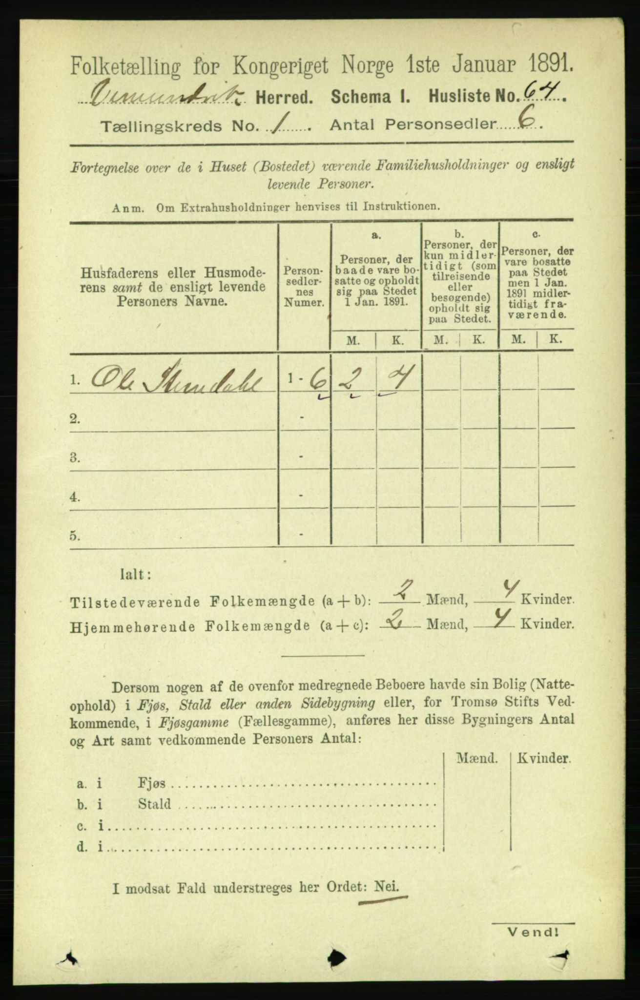 RA, 1891 census for 1745 Vemundvik, 1891, p. 76