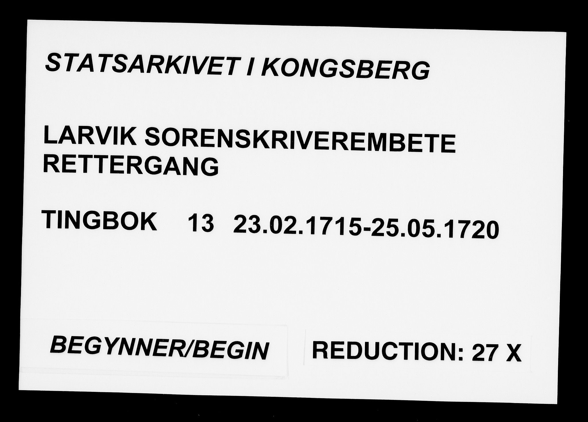 Larvik sorenskriveri, AV/SAKO-A-83/F/Fa/L0013: Tingbok, 1715-1720