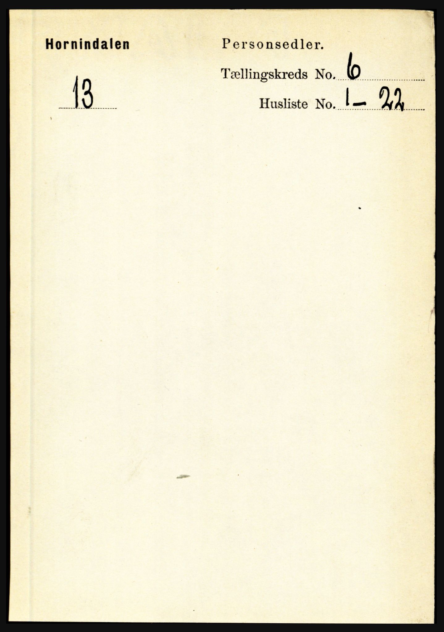 RA, 1891 census for 1444 Hornindal, 1891, p. 1404