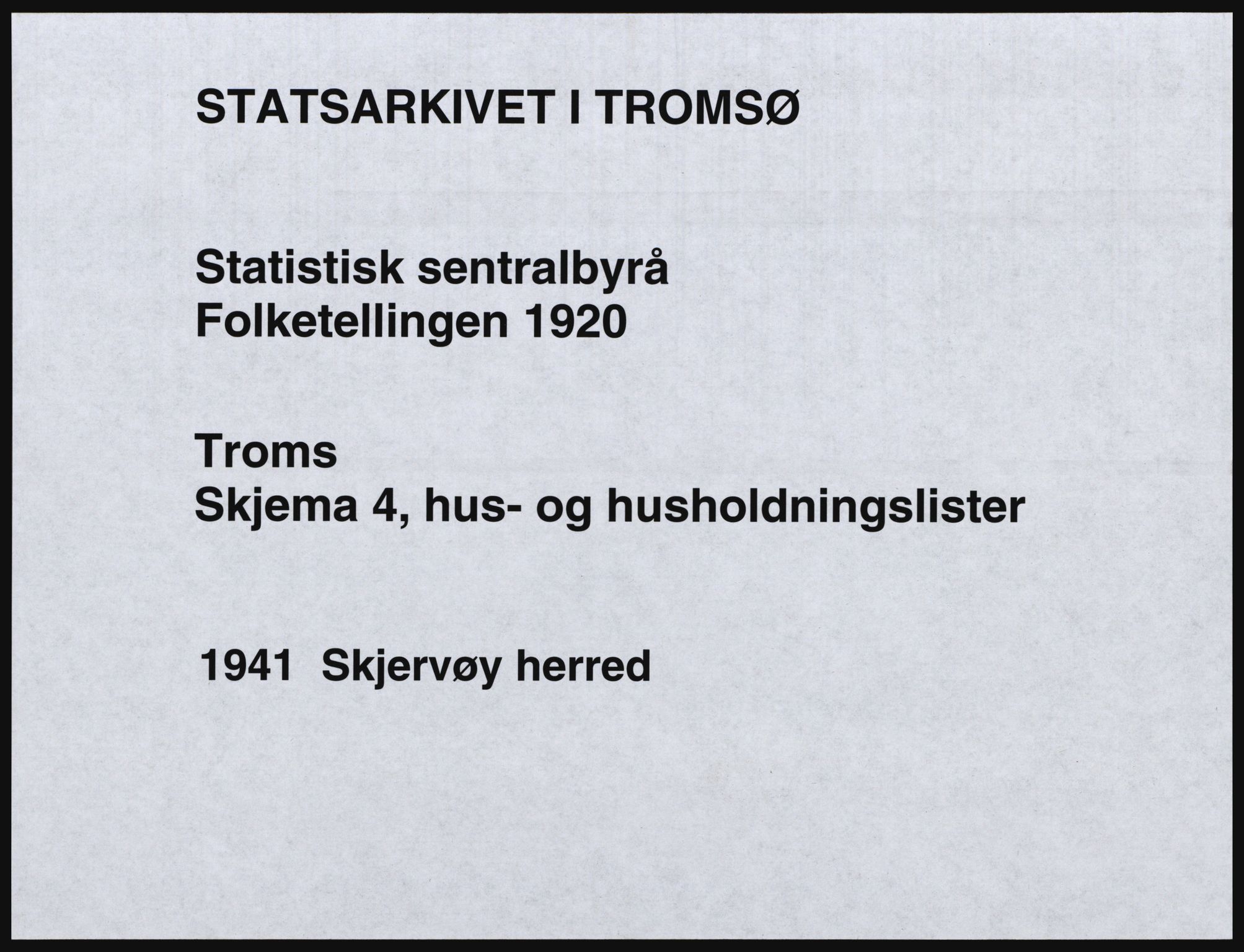 SATØ, 1920 census for Skjervøy, 1920, p. 57