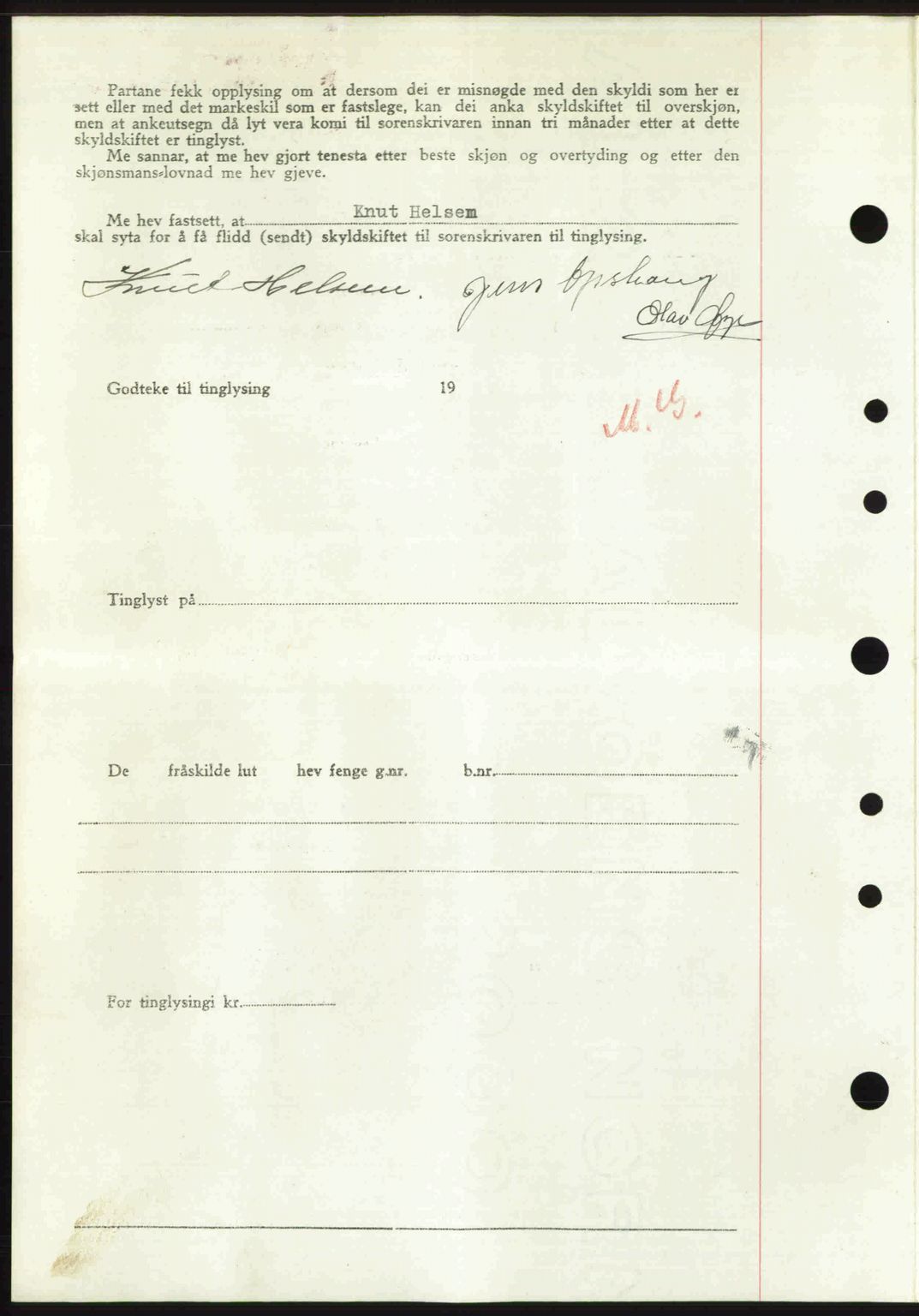 Nordre Sunnmøre sorenskriveri, AV/SAT-A-0006/1/2/2C/2Ca: Mortgage book no. A33, 1949-1950, Diary no: : 2909/1949