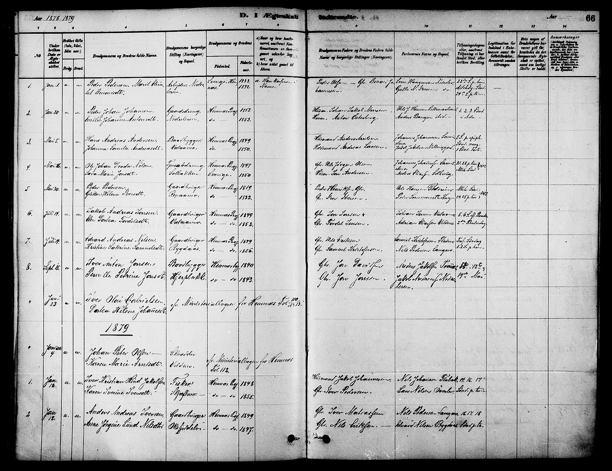 Ministerialprotokoller, klokkerbøker og fødselsregistre - Nordland, SAT/A-1459/826/L0379: Parish register (official) no. 826A02, 1878-1895, p. 66