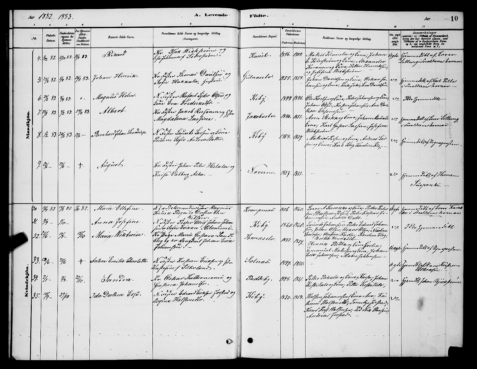 Vadsø sokneprestkontor, SATØ/S-1325/H/Hb/L0003klokker: Parish register (copy) no. 3, 1881-1901, p. 10