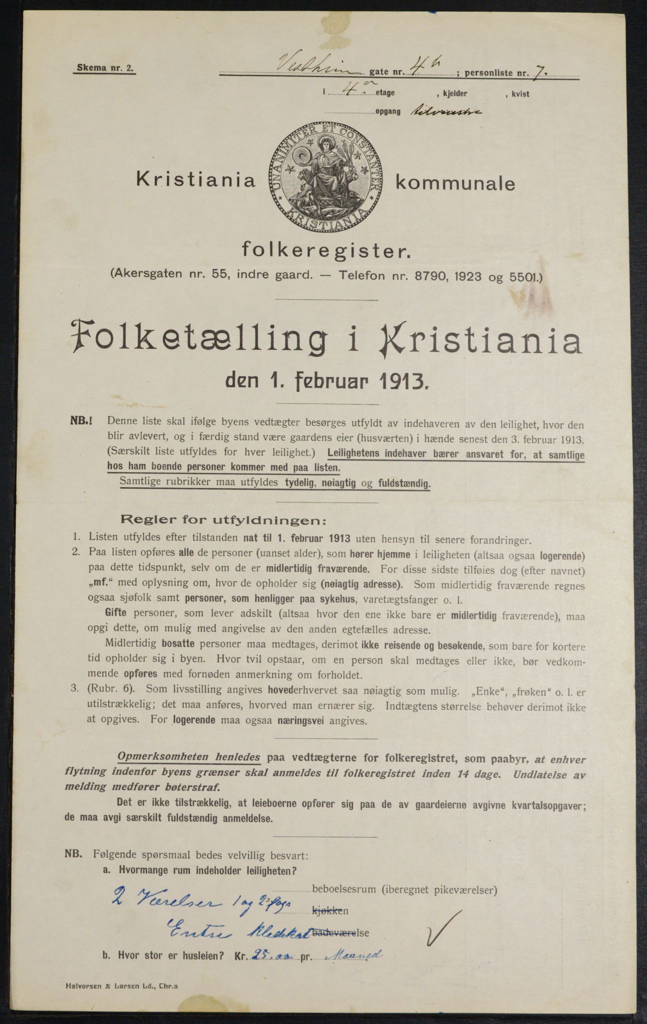 OBA, Municipal Census 1913 for Kristiania, 1913, p. 122341