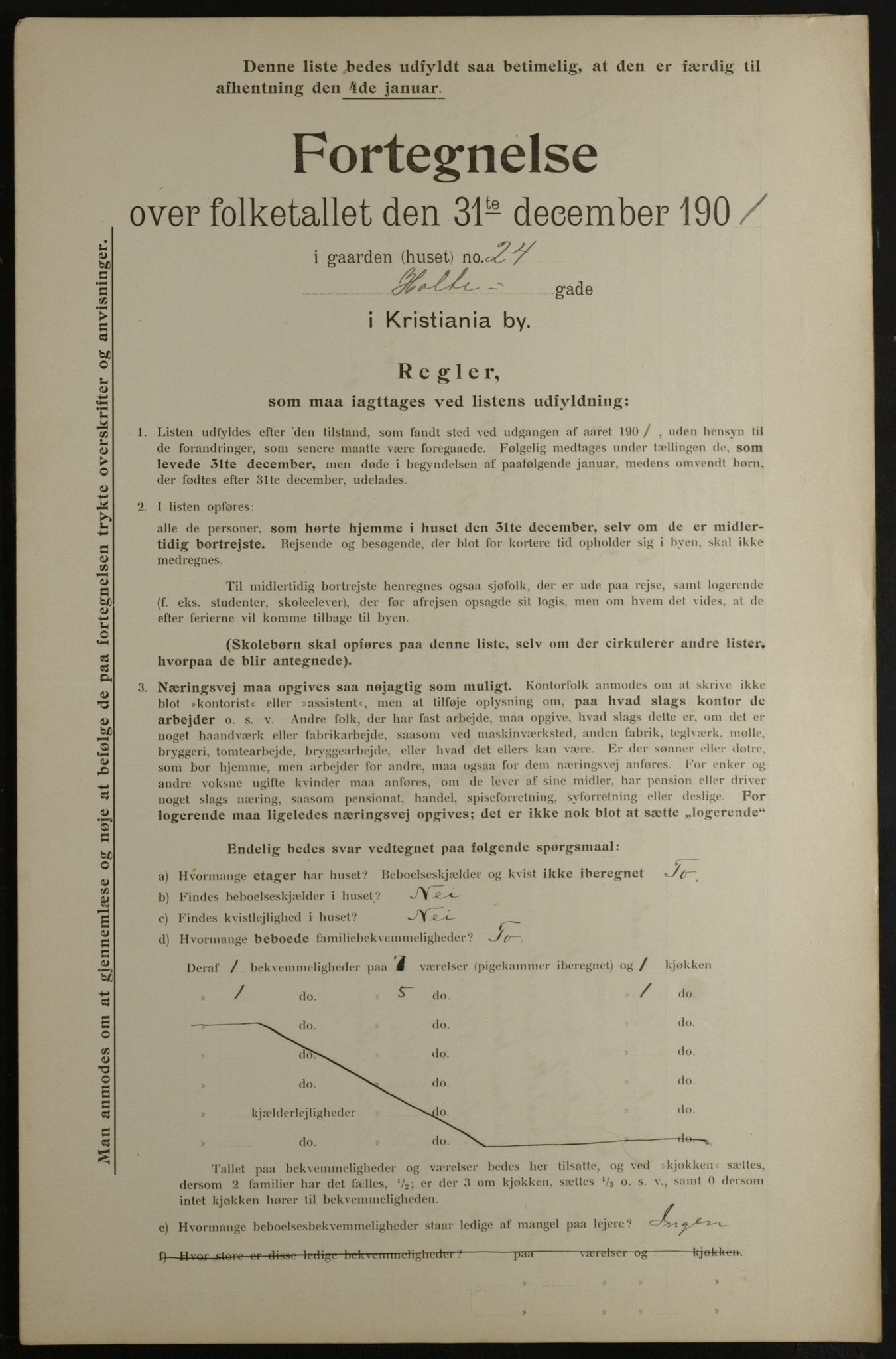 OBA, Municipal Census 1901 for Kristiania, 1901, p. 6513