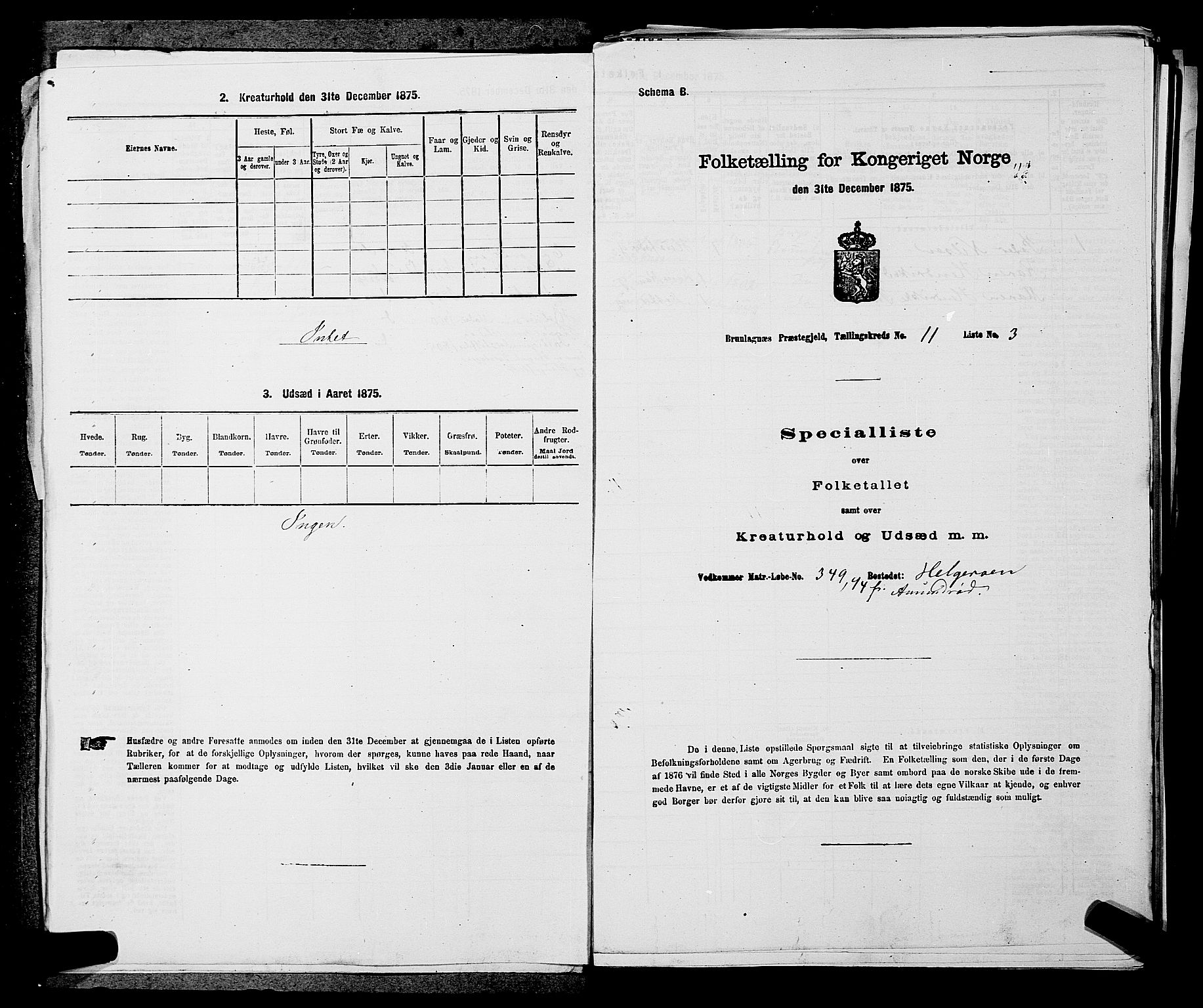 SAKO, 1875 census for 0726P Brunlanes, 1875, p. 1392