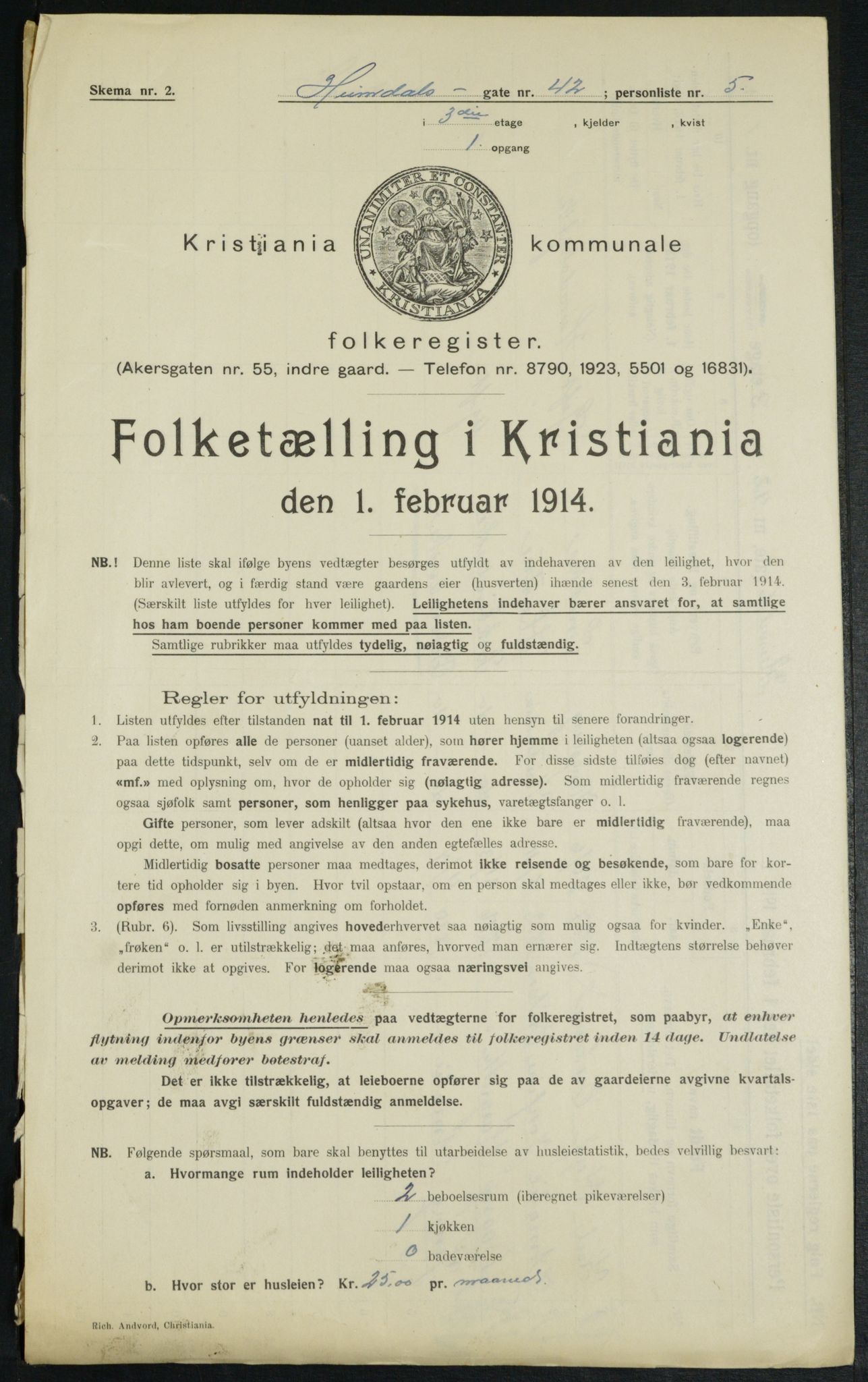 OBA, Municipal Census 1914 for Kristiania, 1914, p. 37476