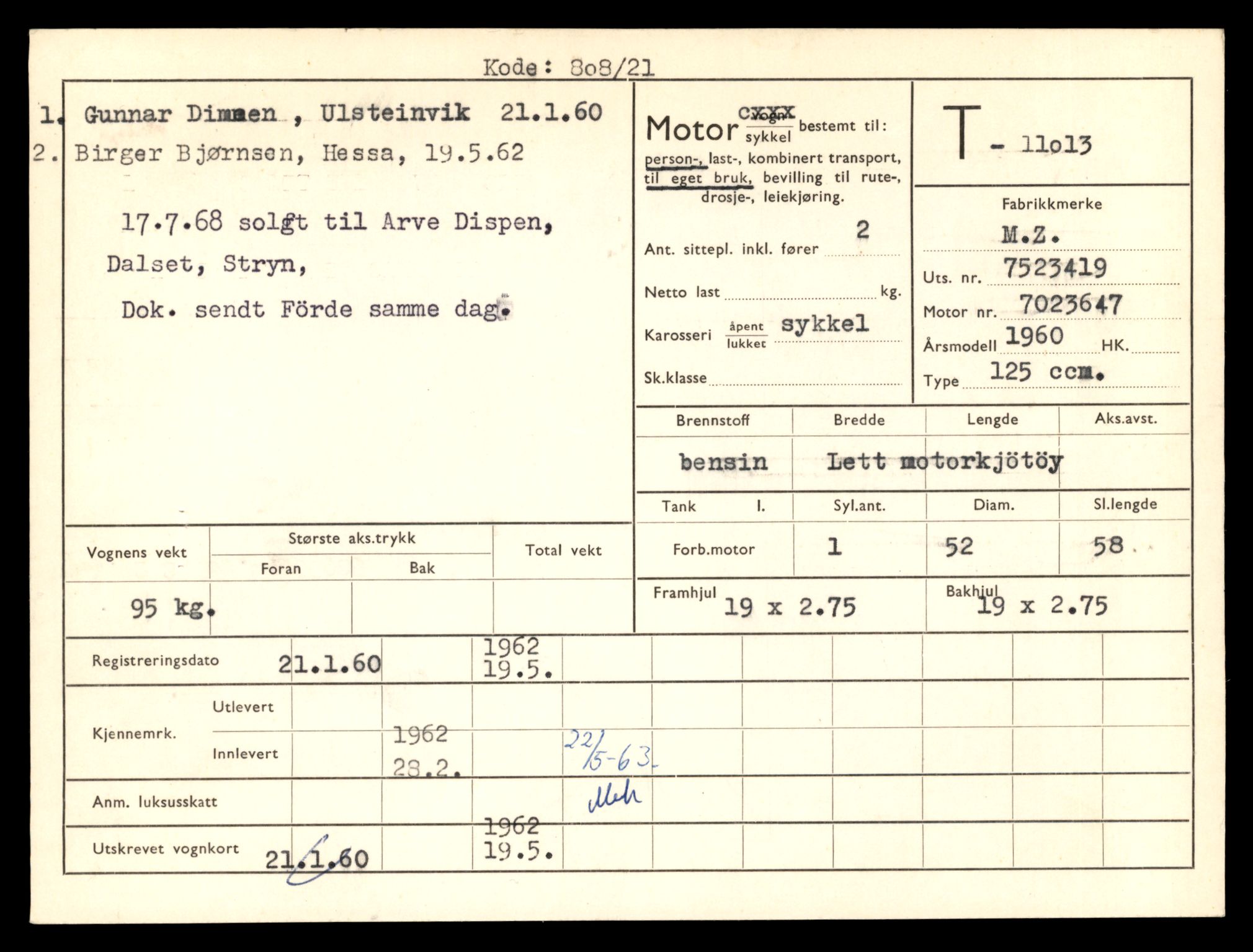 Møre og Romsdal vegkontor - Ålesund trafikkstasjon, AV/SAT-A-4099/F/Fe/L0026: Registreringskort for kjøretøy T 11046 - T 11160, 1927-1998, p. 777