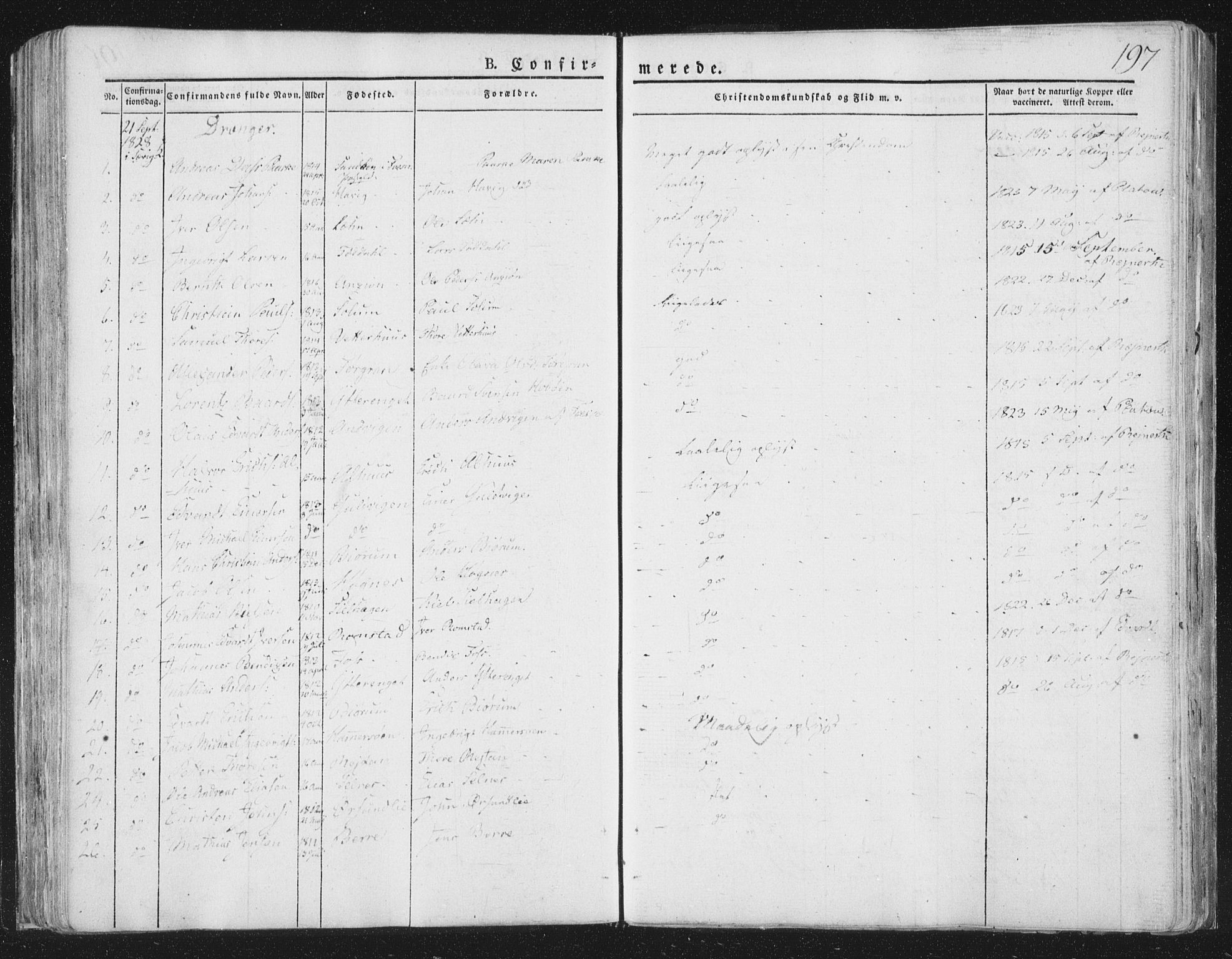 Ministerialprotokoller, klokkerbøker og fødselsregistre - Nord-Trøndelag, SAT/A-1458/764/L0551: Parish register (official) no. 764A07a, 1824-1864, p. 197