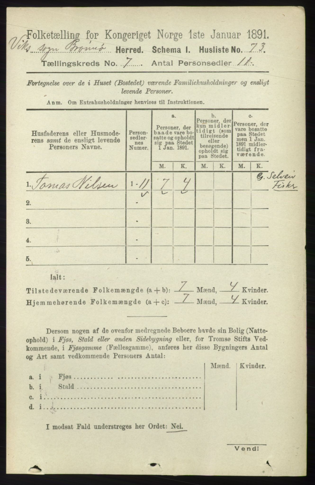 RA, 1891 census for 1814 Brønnøy, 1891, p. 3747