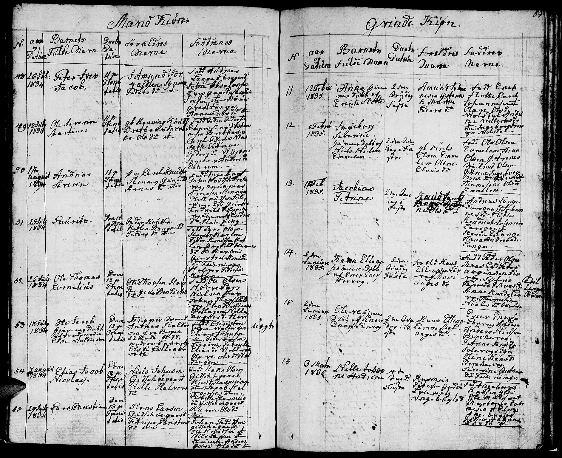 Ministerialprotokoller, klokkerbøker og fødselsregistre - Møre og Romsdal, AV/SAT-A-1454/528/L0425: Parish register (copy) no. 528C06, 1827-1840, p. 59