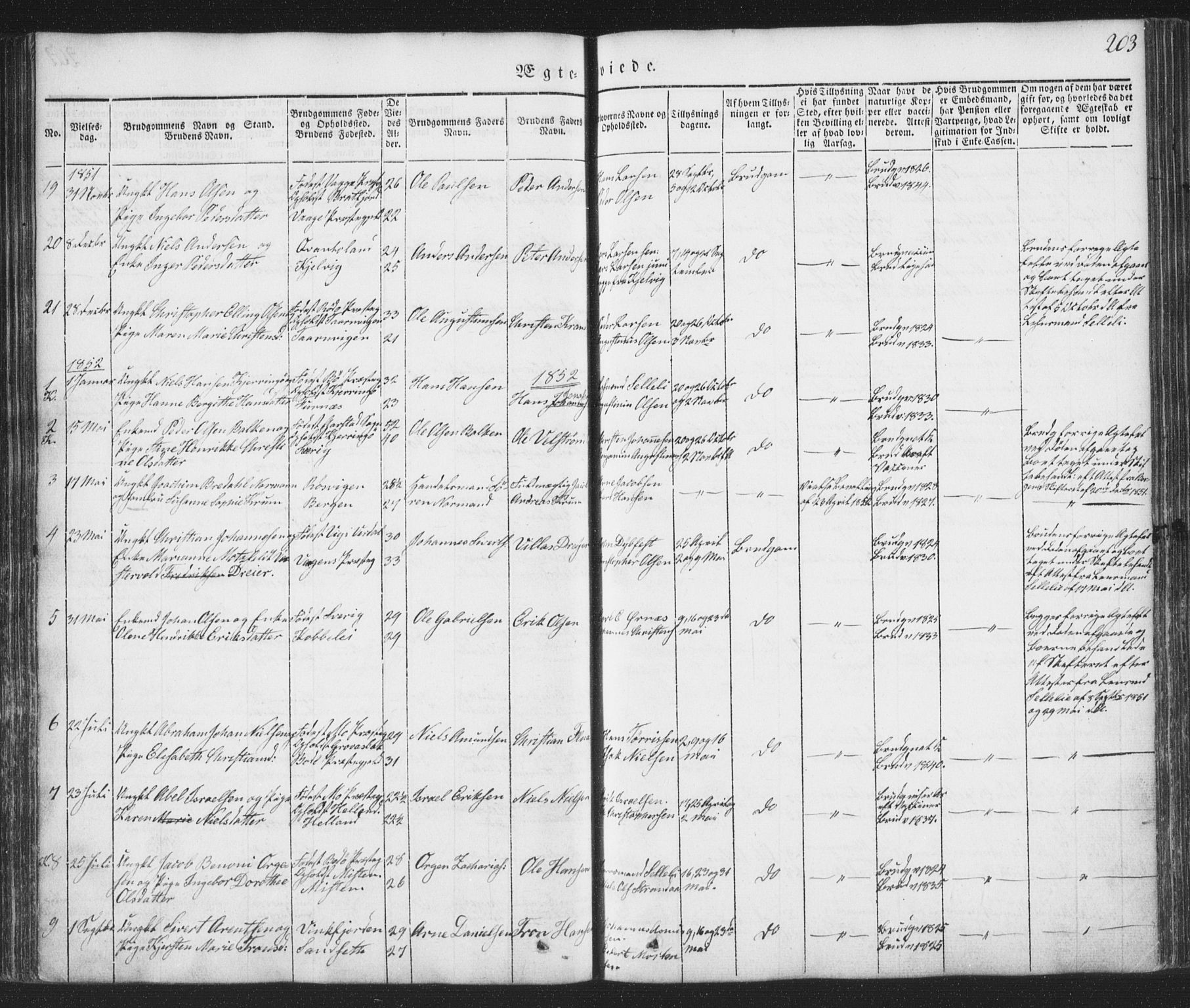 Ministerialprotokoller, klokkerbøker og fødselsregistre - Nordland, SAT/A-1459/853/L0769: Parish register (official) no. 853A08, 1836-1856, p. 203