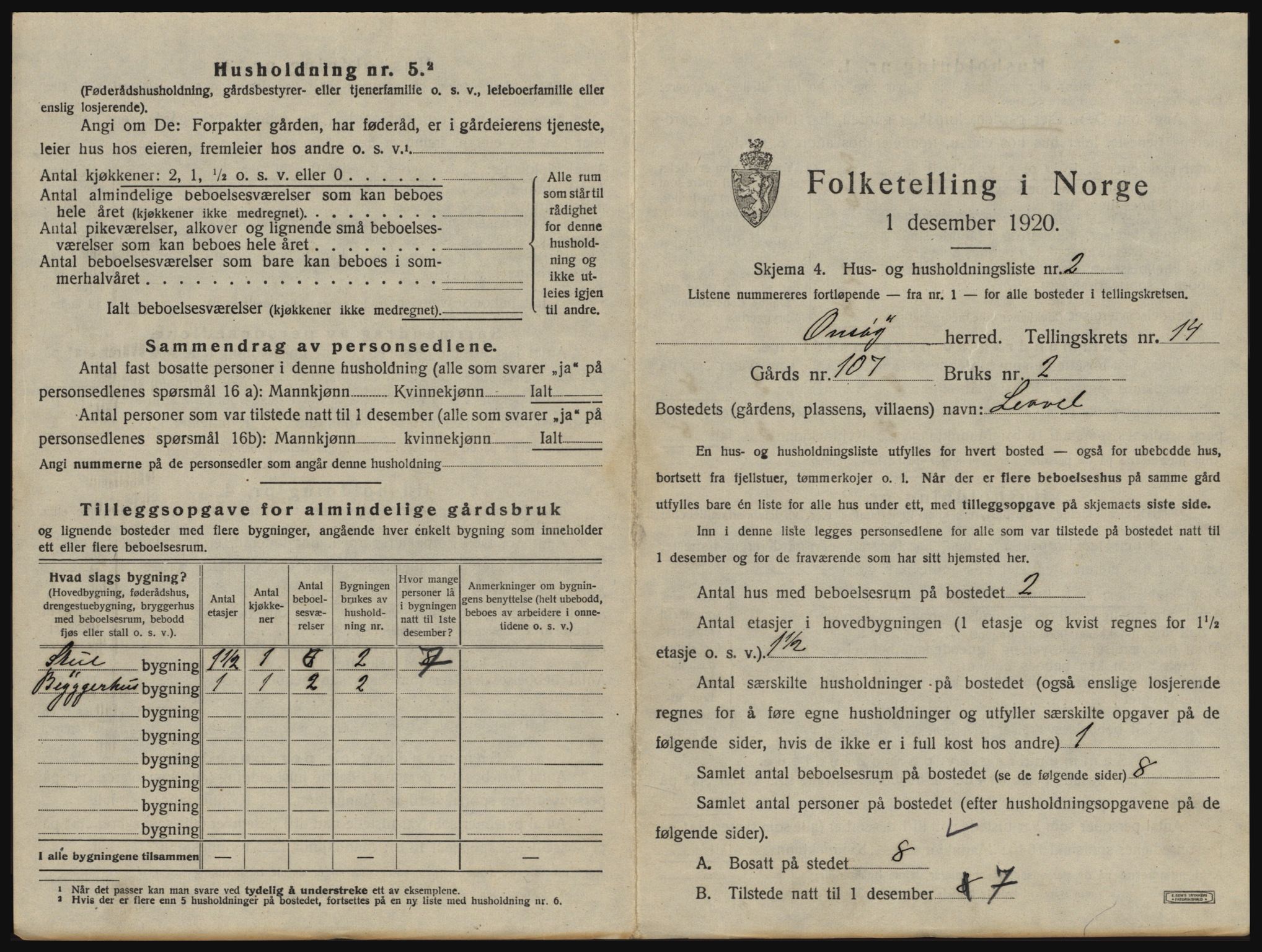 SAO, 1920 census for Onsøy, 1920, p. 2454