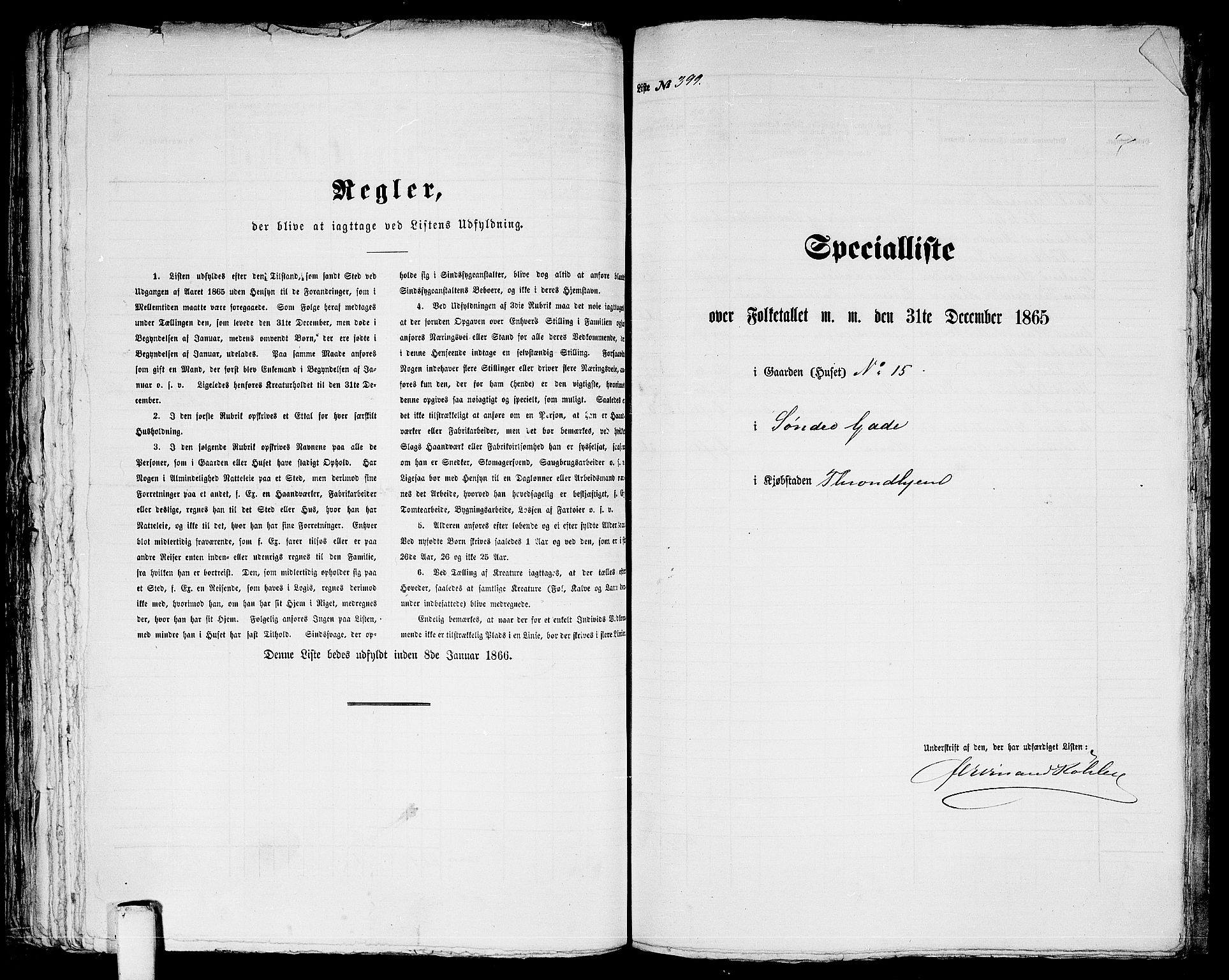 RA, 1865 census for Trondheim, 1865, p. 839