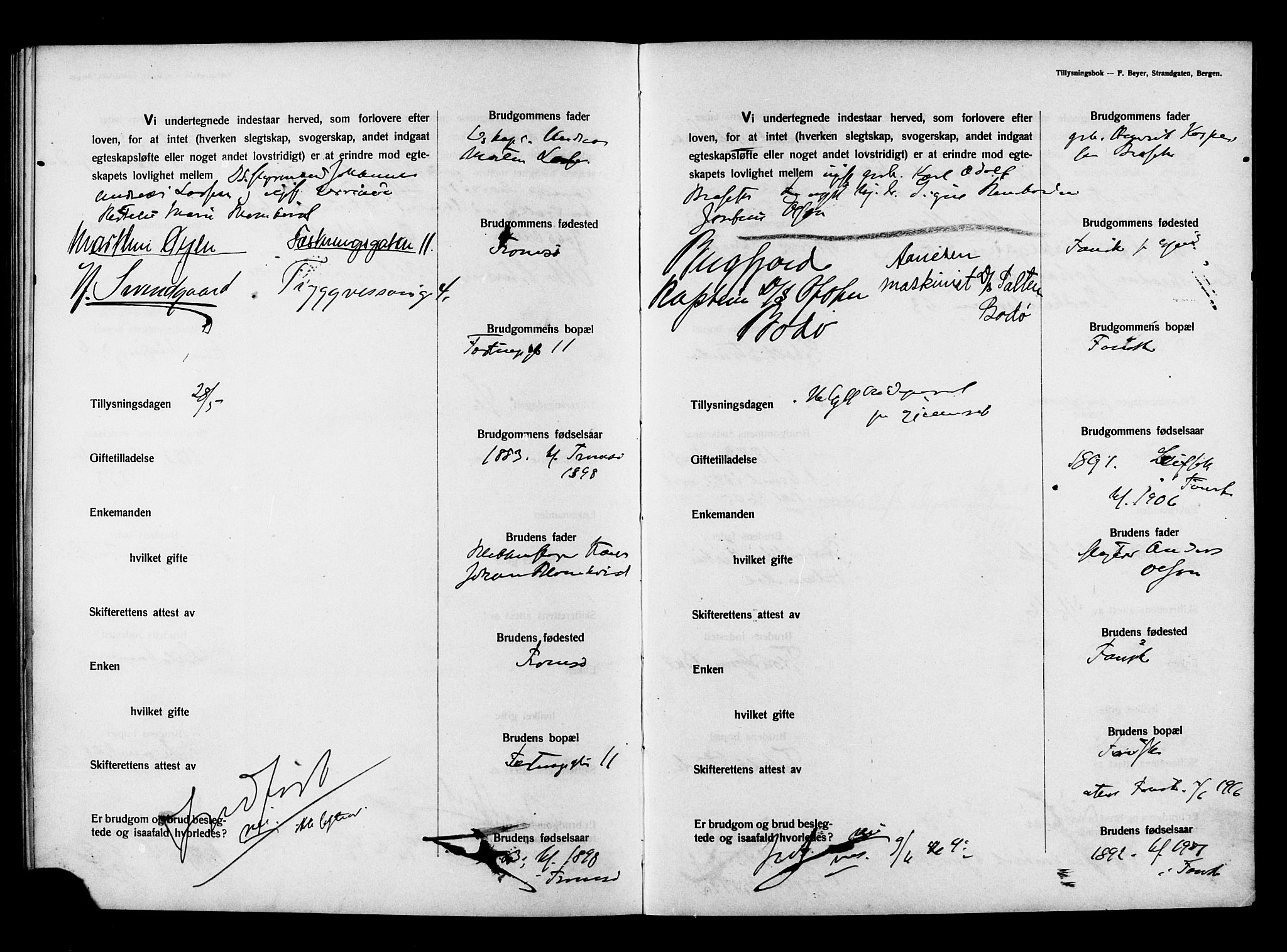 Ministerialprotokoller, klokkerbøker og fødselsregistre - Sør-Trøndelag, AV/SAT-A-1456/604/L0194: Banns register no. 604A15, 1912-1916