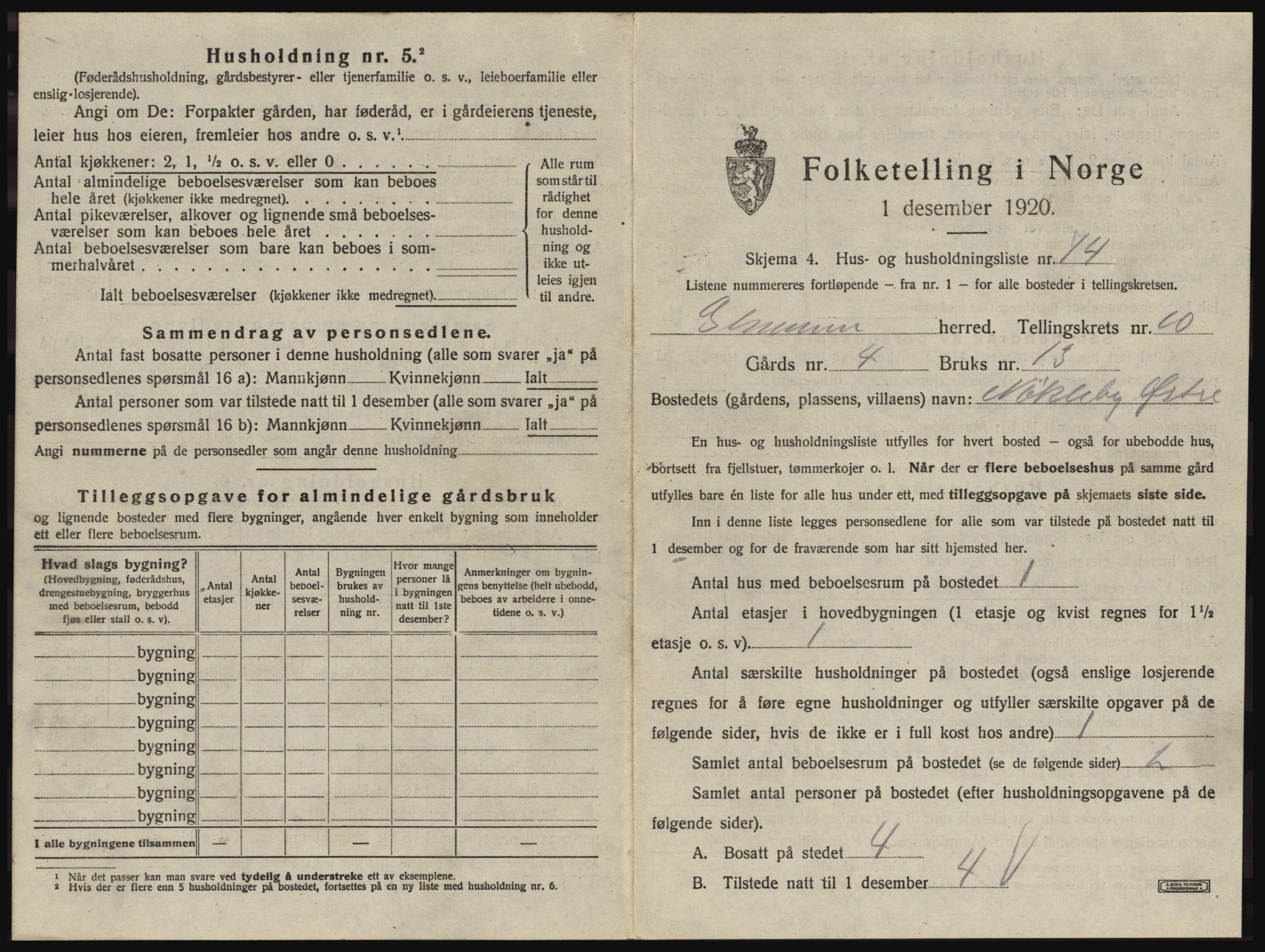 SAO, 1920 census for Glemmen, 1920, p. 2071