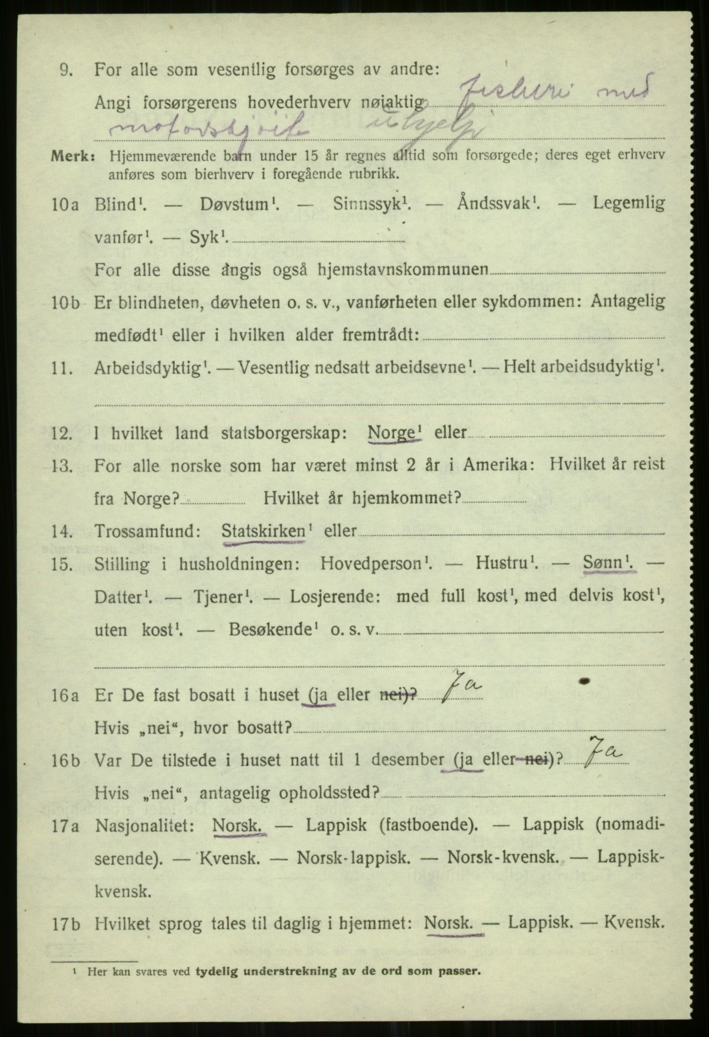 SATØ, 1920 census for Helgøy, 1920, p. 1132