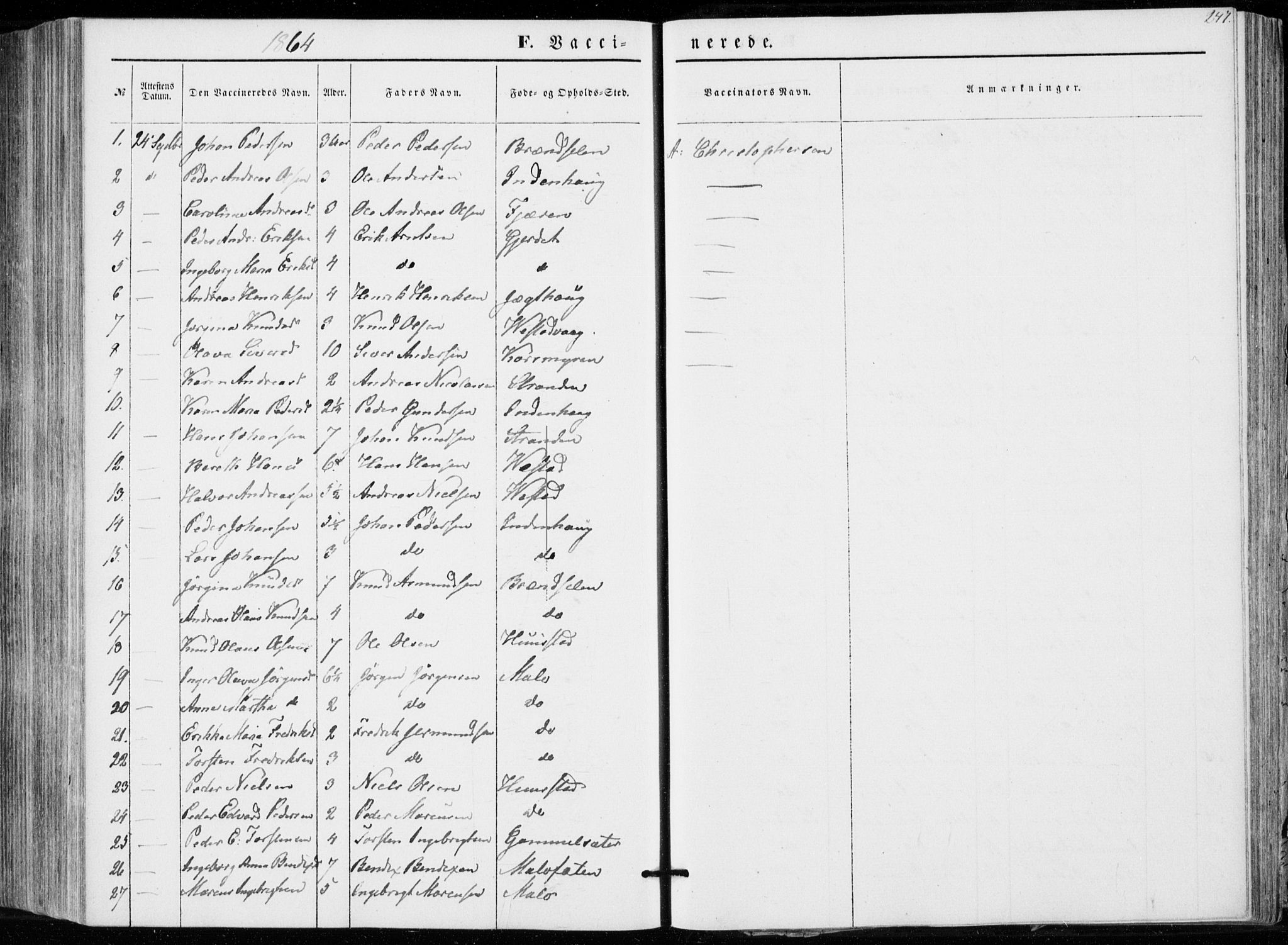 Ministerialprotokoller, klokkerbøker og fødselsregistre - Møre og Romsdal, AV/SAT-A-1454/566/L0767: Parish register (official) no. 566A06, 1852-1868, p. 247