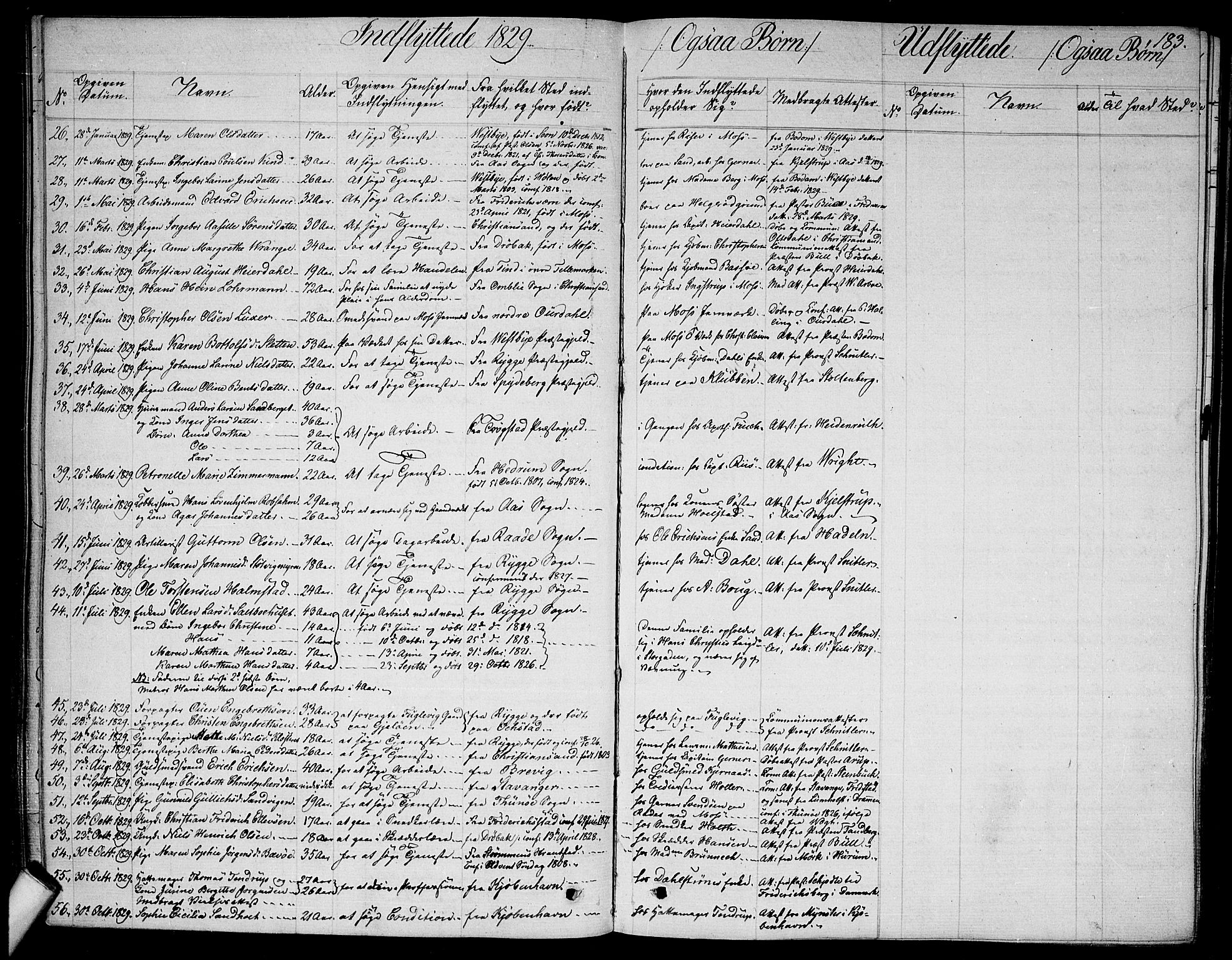 Moss prestekontor Kirkebøker, SAO/A-2003/F/Fa/L0006: Parish register (official) no. I 6, 1829-1844, p. 183