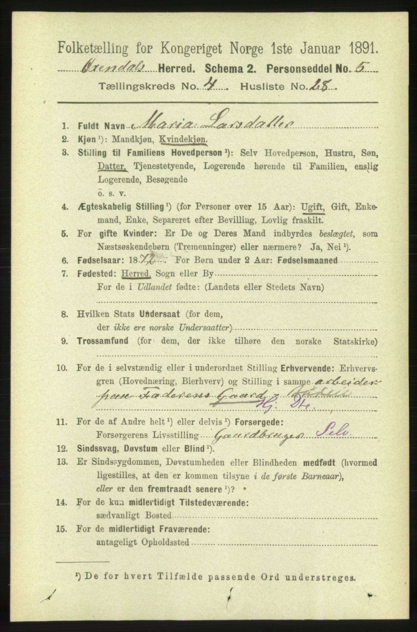 RA, 1891 census for 1561 Øksendal, 1891, p. 987