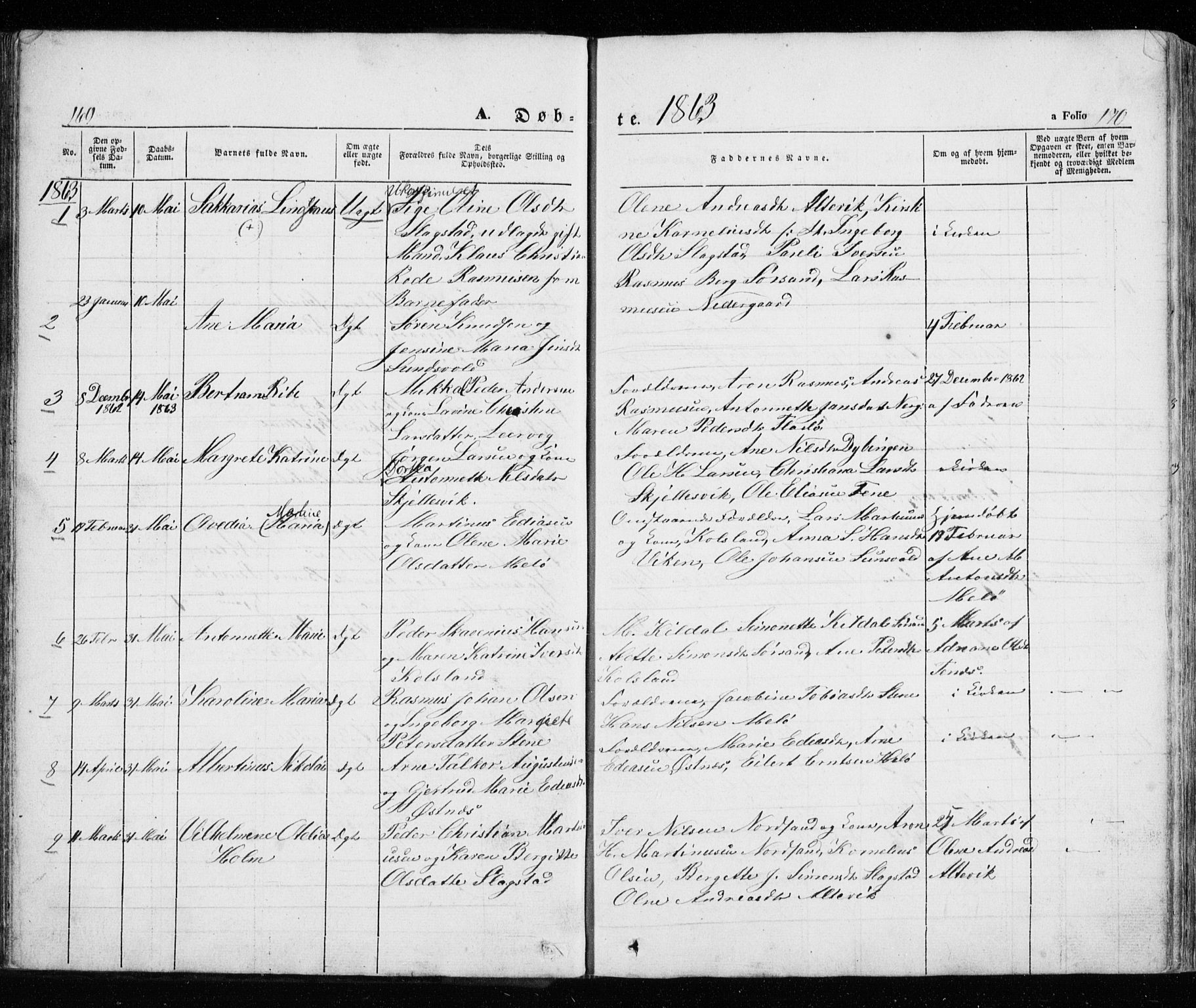 Trondenes sokneprestkontor, SATØ/S-1319/H/Ha/L0010kirke: Parish register (official) no. 10, 1840-1865, p. 169-170