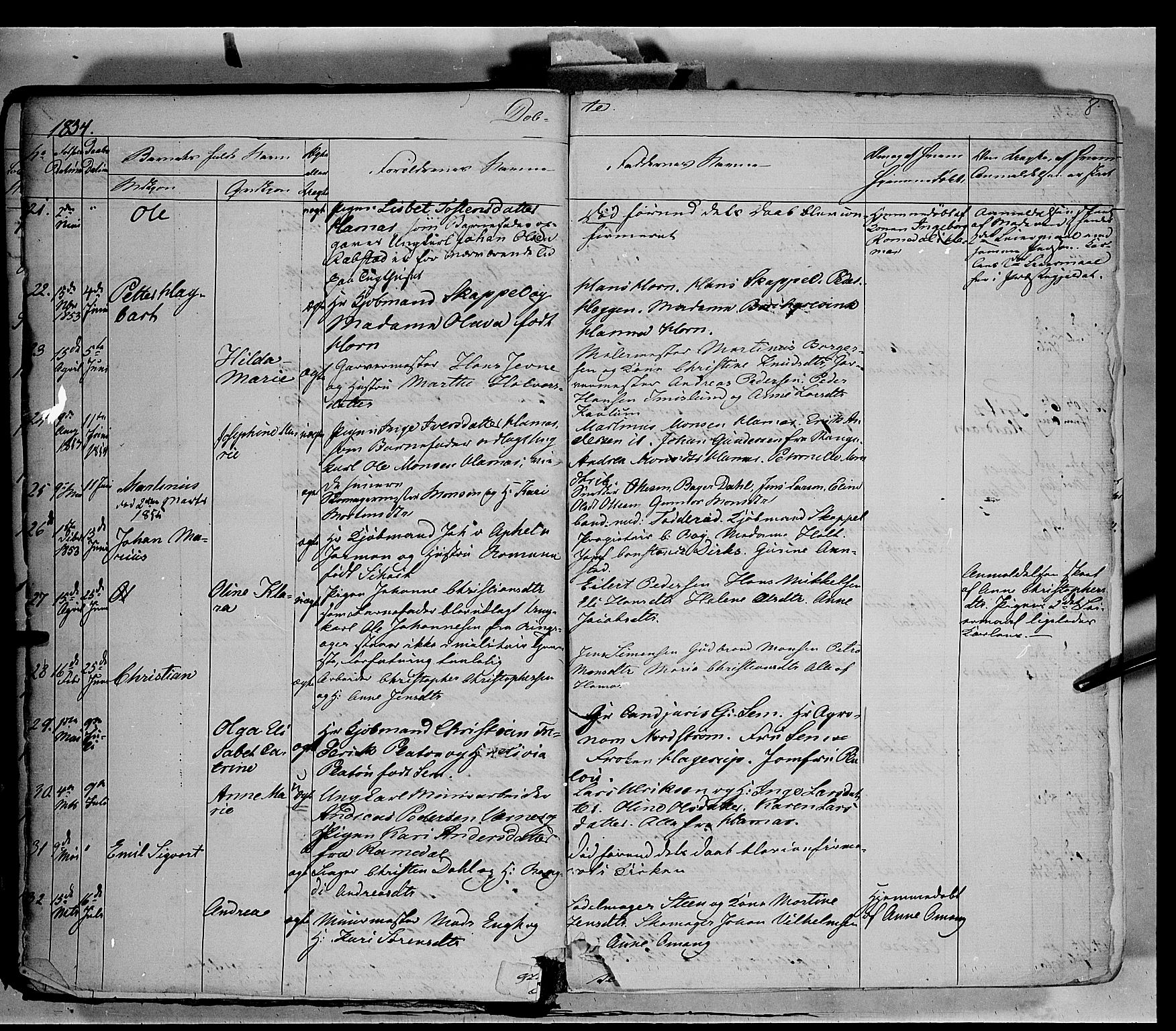 Vang prestekontor, Hedmark, SAH/PREST-008/H/Ha/Haa/L0011: Parish register (official) no. 11, 1852-1877, p. 8