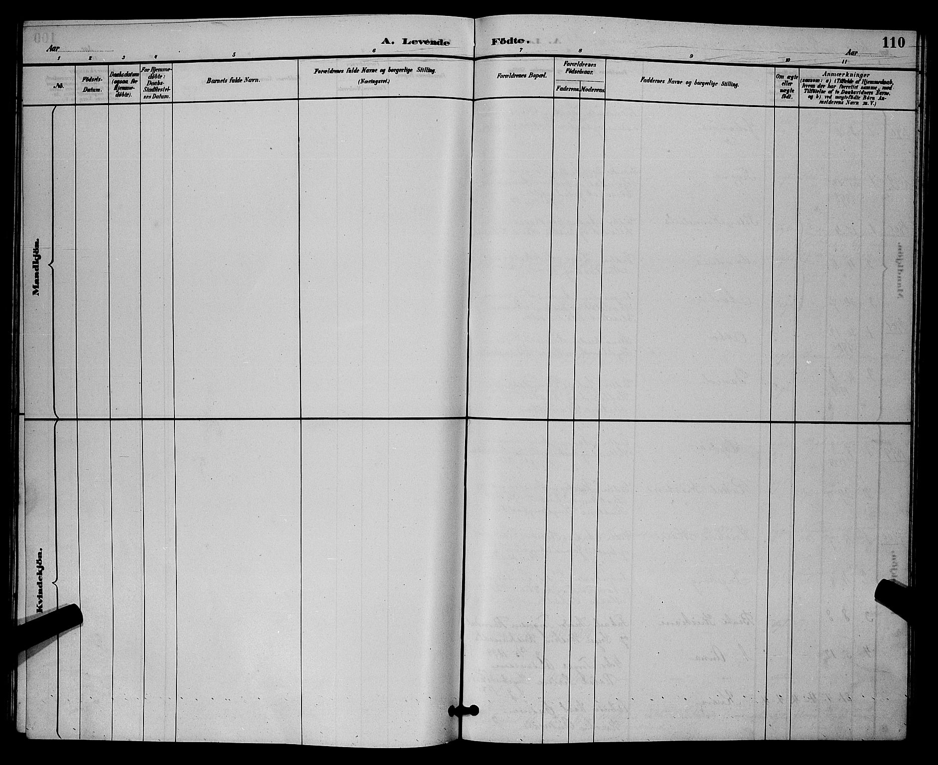 Lye sokneprestkontor, AV/SAST-A-101794/001/30BB/L0008: Parish register (copy) no. B 7, 1887-1901, p. 110