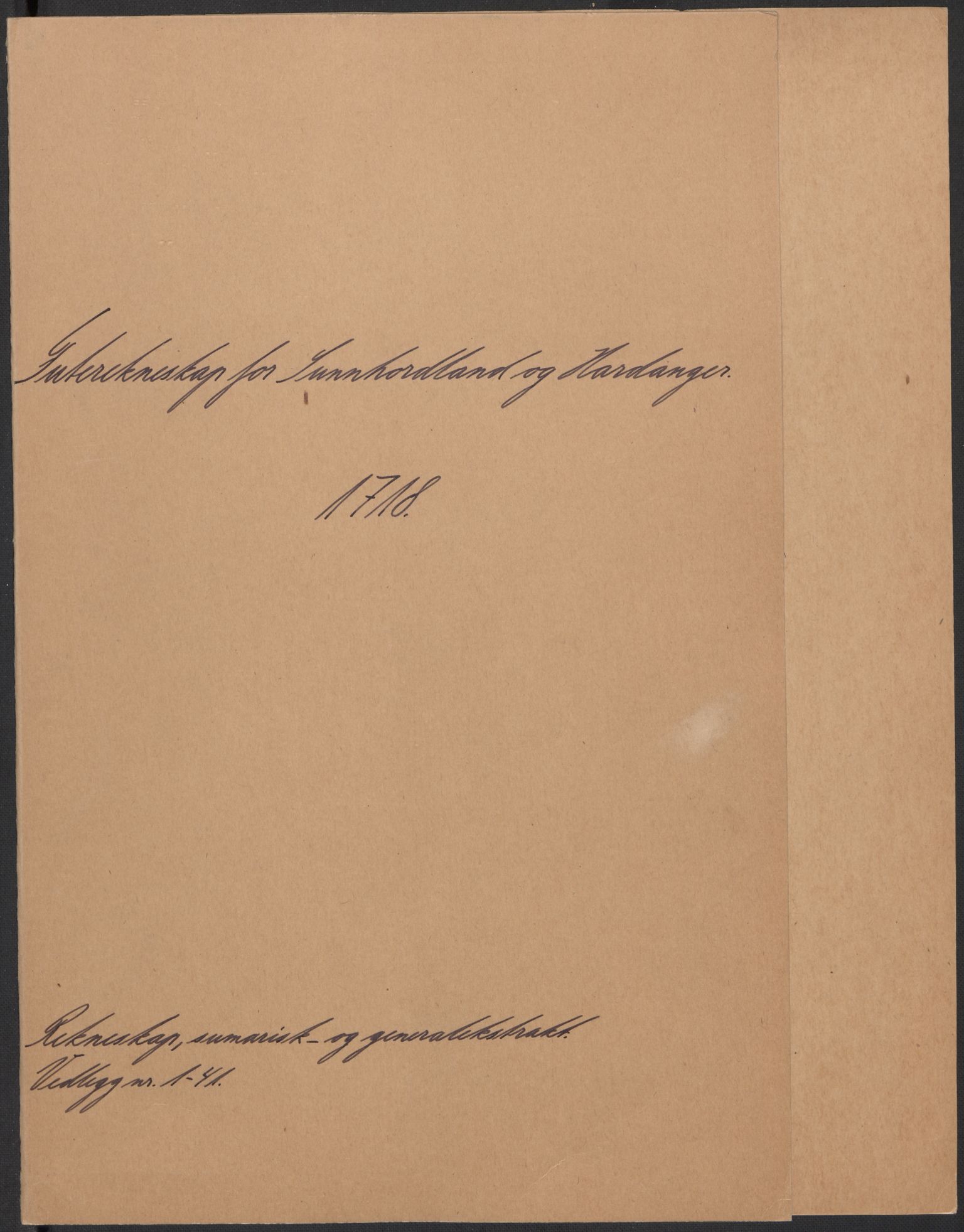 Rentekammeret inntil 1814, Reviderte regnskaper, Fogderegnskap, AV/RA-EA-4092/R48/L2995: Fogderegnskap Sunnhordland og Hardanger, 1718, p. 2