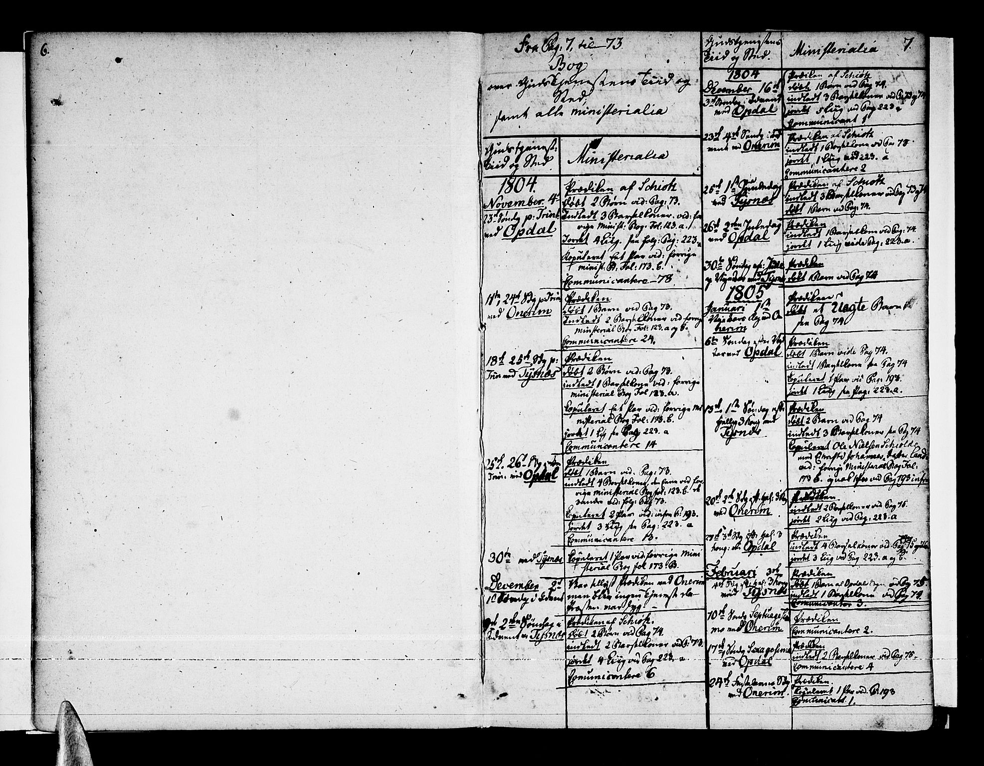 Tysnes sokneprestembete, SAB/A-78601/H/Haa: Parish register (official) no. A 6, 1804-1816, p. 6-7
