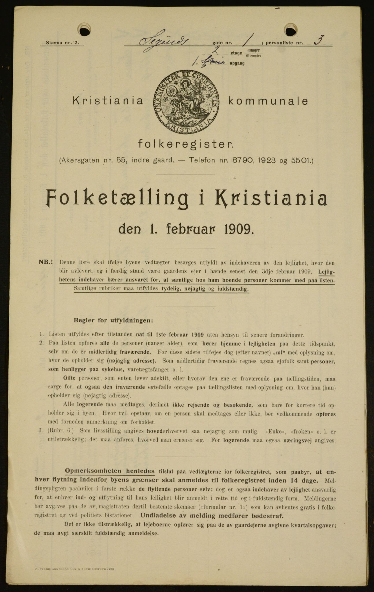 OBA, Municipal Census 1909 for Kristiania, 1909, p. 86037