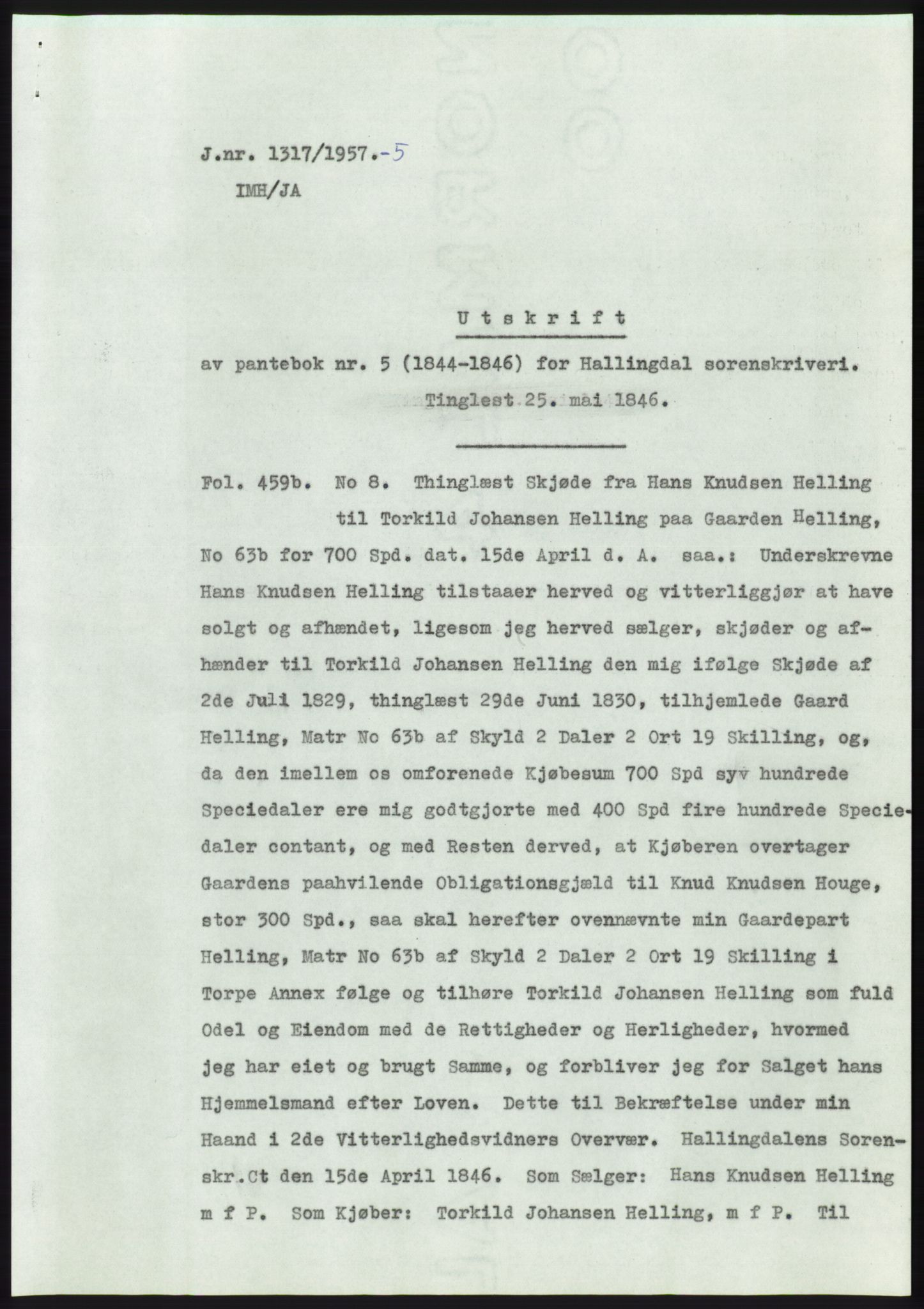 Statsarkivet i Kongsberg, SAKO/A-0001, 1957-1958, p. 75