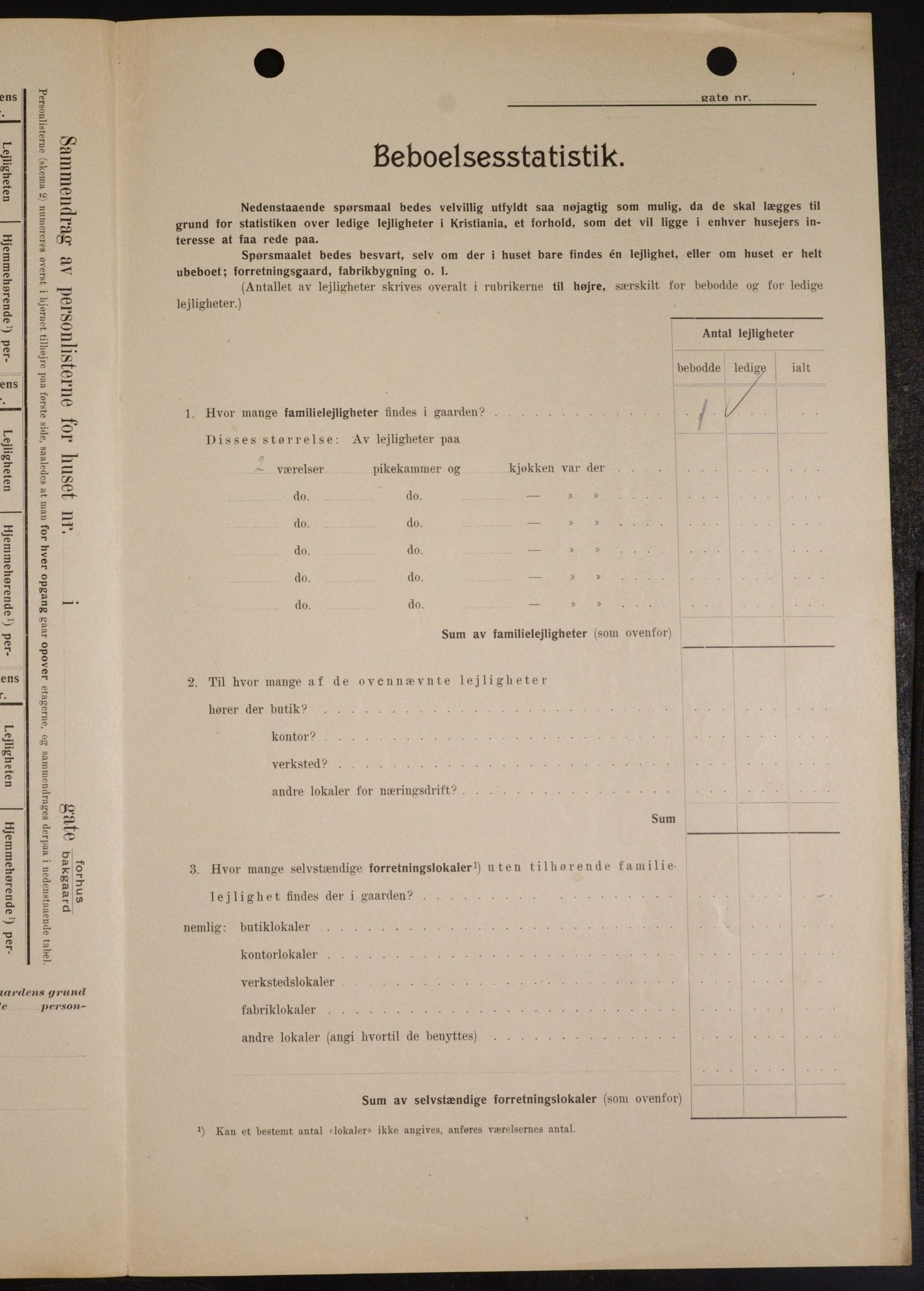 OBA, Municipal Census 1909 for Kristiania, 1909, p. 1294