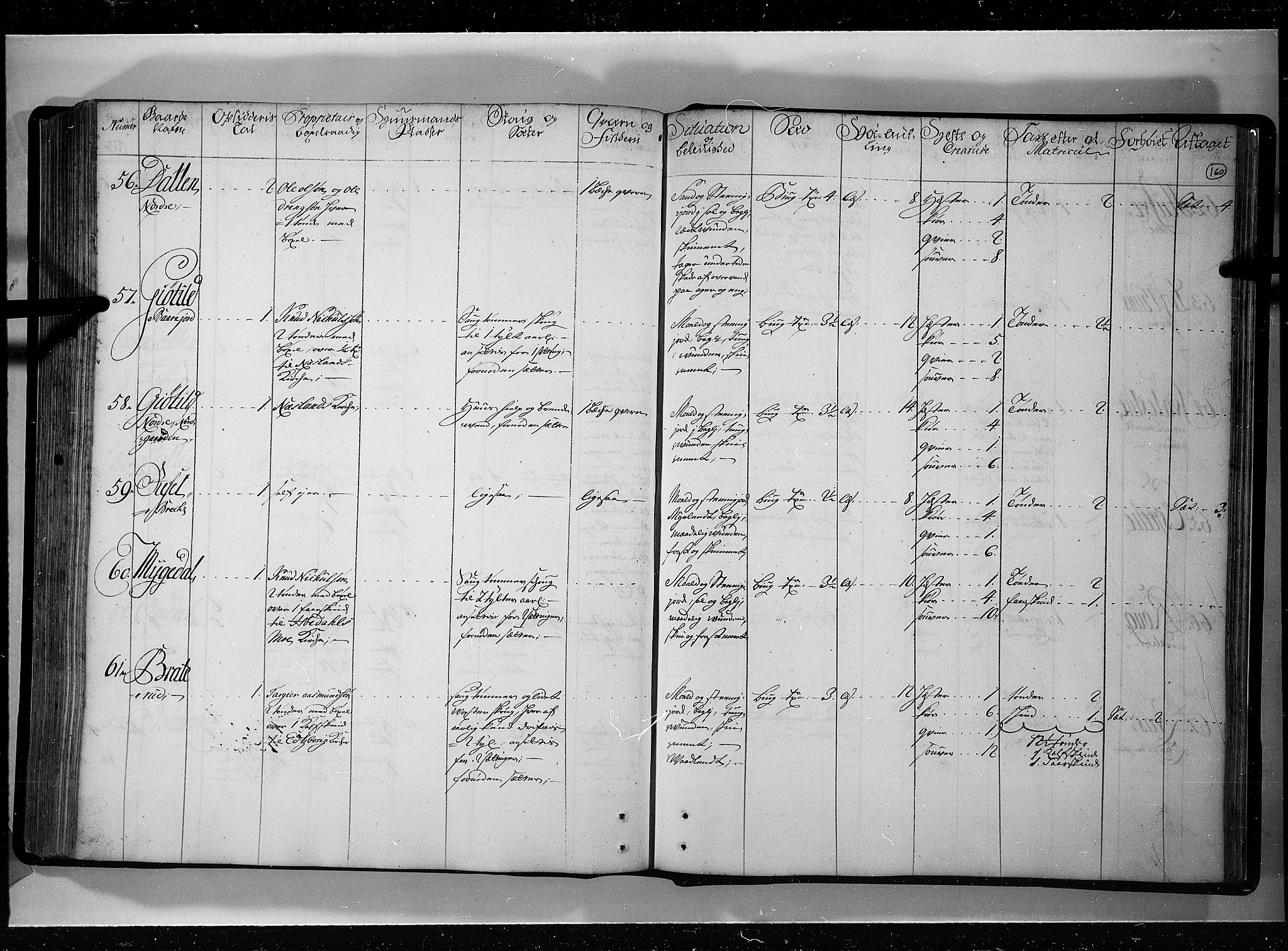 Rentekammeret inntil 1814, Realistisk ordnet avdeling, AV/RA-EA-4070/N/Nb/Nbf/L0121: Øvre og Nedre Telemark eksaminasjonsprotokoll, 1723, p. 159b-160a