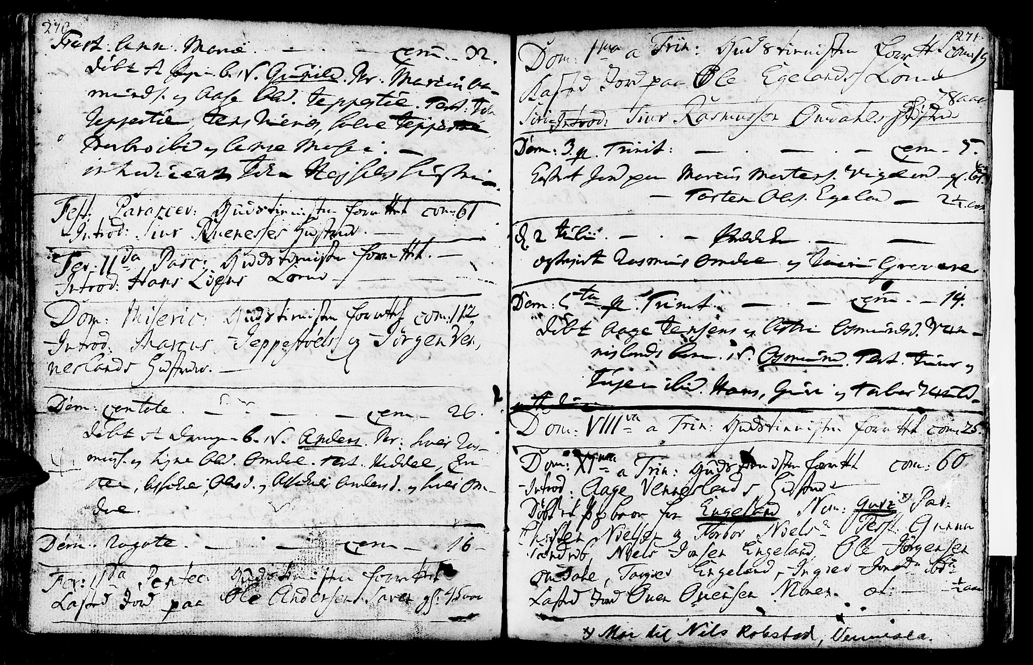 Vennesla sokneprestkontor, SAK/1111-0045/Fa/Fab/L0001: Parish register (official) no. A 1, 1741-1794, p. 270-271
