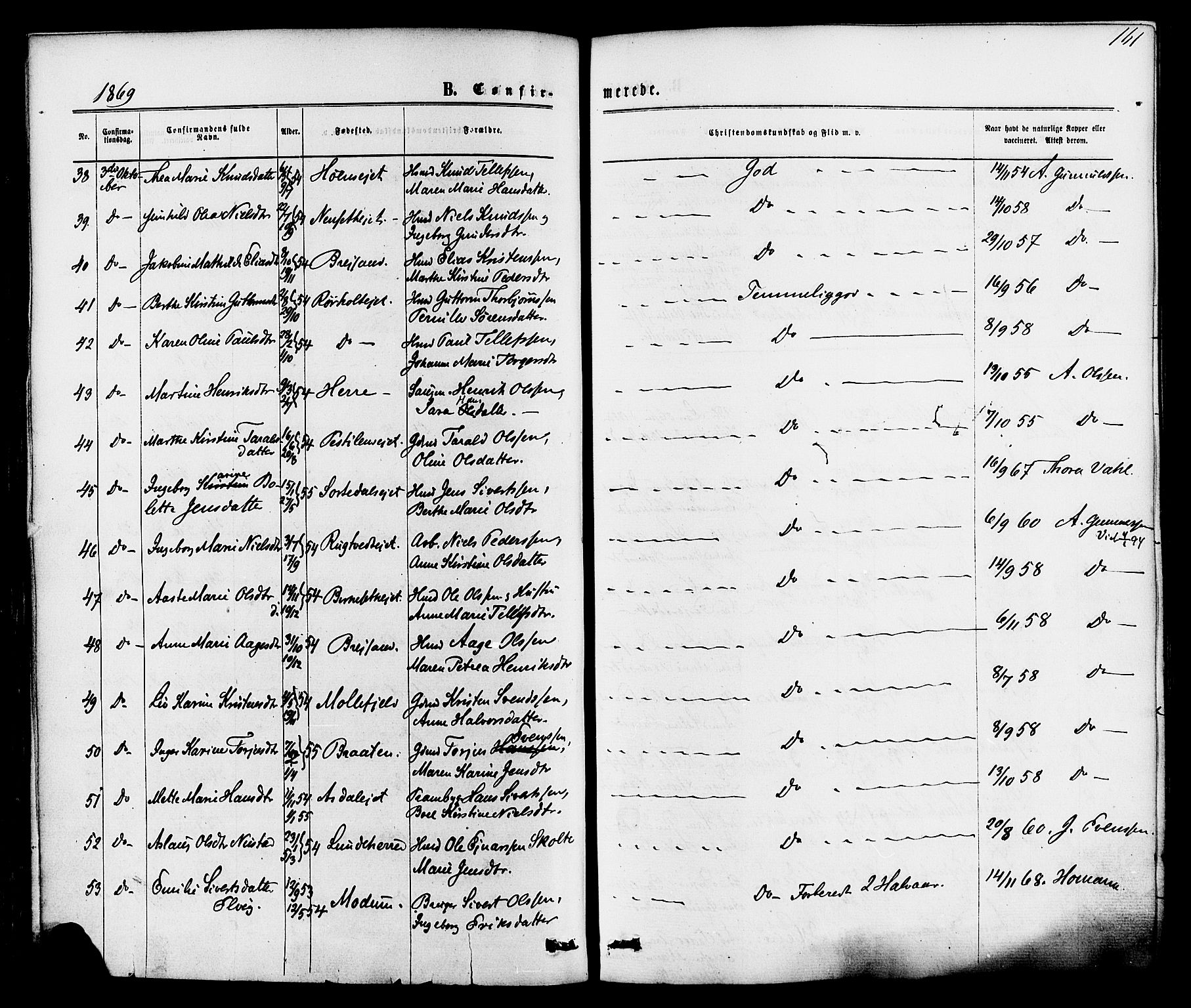 Bamble kirkebøker, SAKO/A-253/F/Fa/L0006: Parish register (official) no. I 6, 1869-1877, p. 161