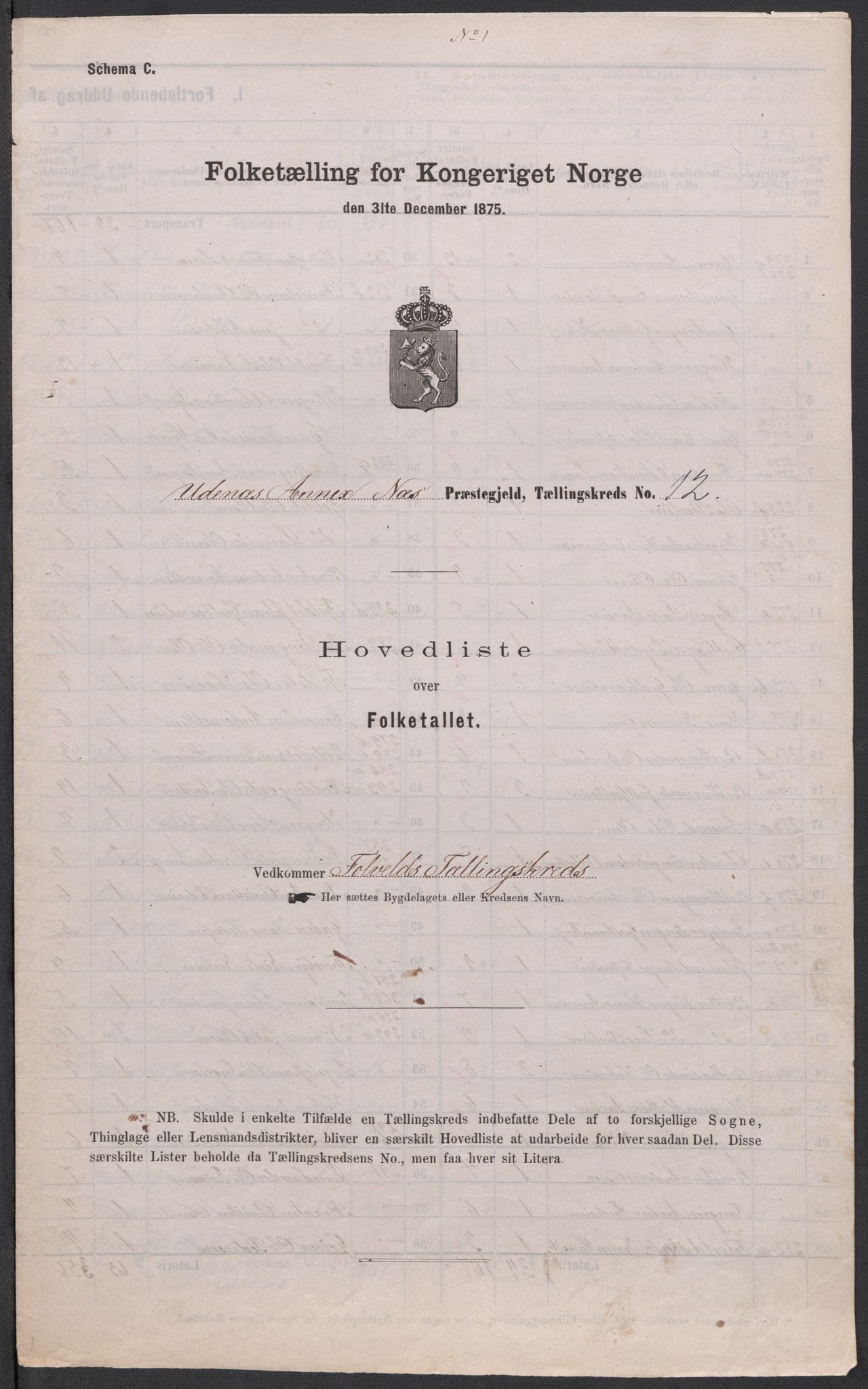 RA, 1875 census for 0236P Nes, 1875, p. 49