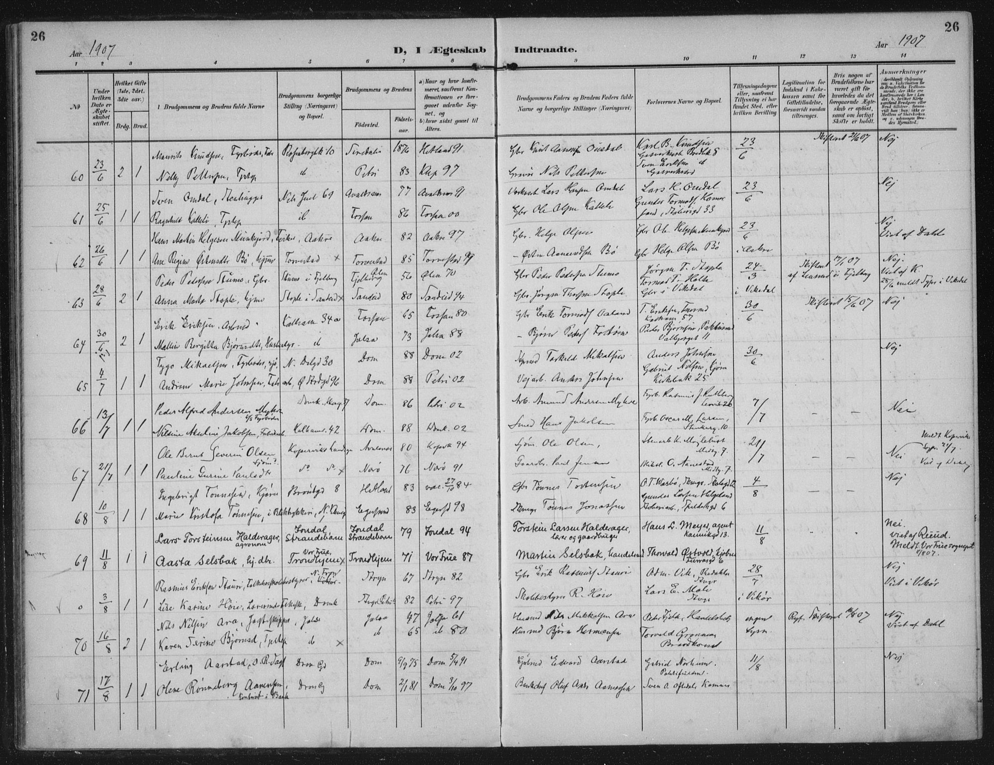 Domkirken sokneprestkontor, AV/SAST-A-101812/002/A/L0016: Parish register (official) no. A 33, 1905-1922, p. 26