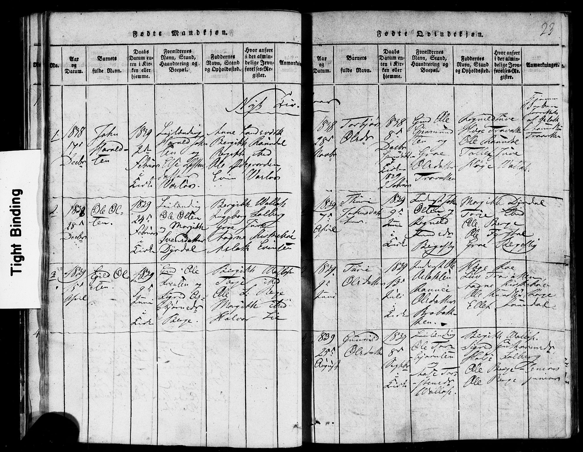 Rauland kirkebøker, SAKO/A-292/F/Fa/L0002: Parish register (official) no. 2, 1815-1860, p. 23