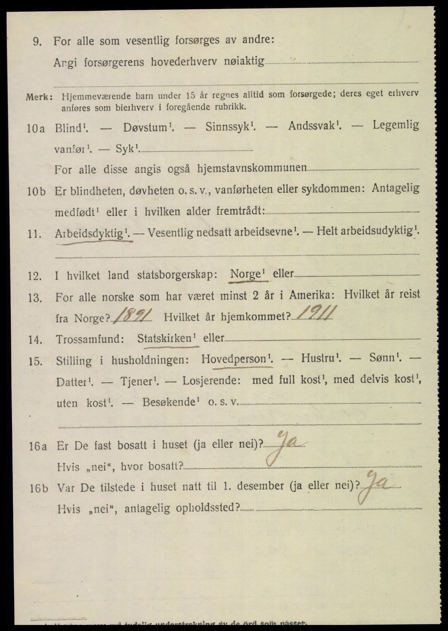 SAT, 1920 census for Veøy, 1920, p. 2324