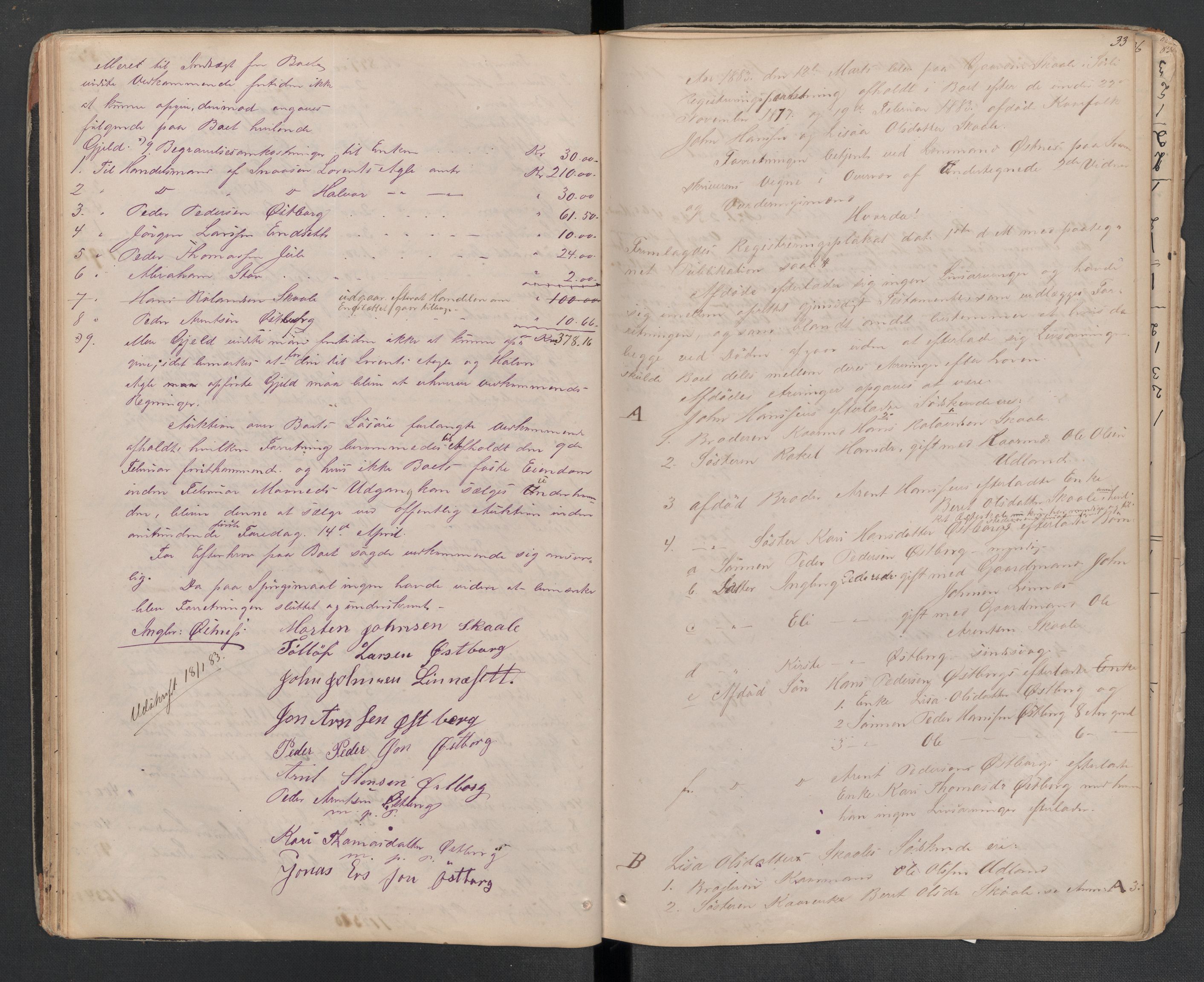 Lierne lensmannskontor - 1. avlevering, AV/SAT-A-1030/02/L0014: Dødsfalls-/ registreringsprotokoll, 1872-1905, p. 33