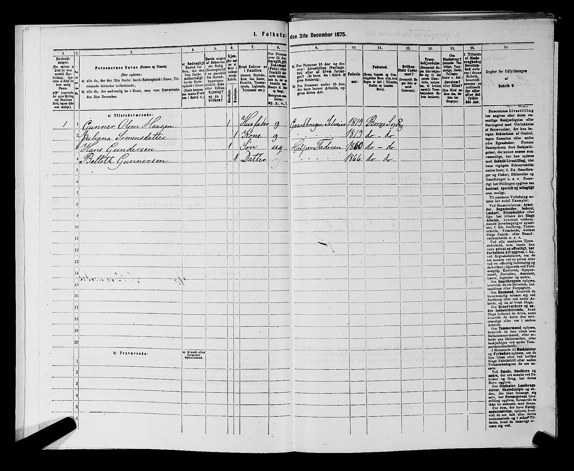 RA, 1875 census for 0113P Borge, 1875, p. 830