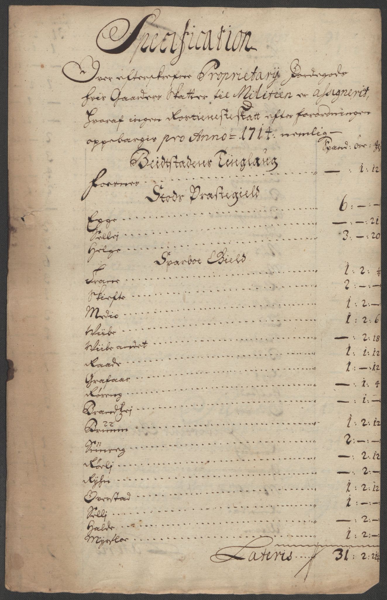 Rentekammeret inntil 1814, Reviderte regnskaper, Fogderegnskap, AV/RA-EA-4092/R63/L4323: Fogderegnskap Inderøy, 1715, p. 144