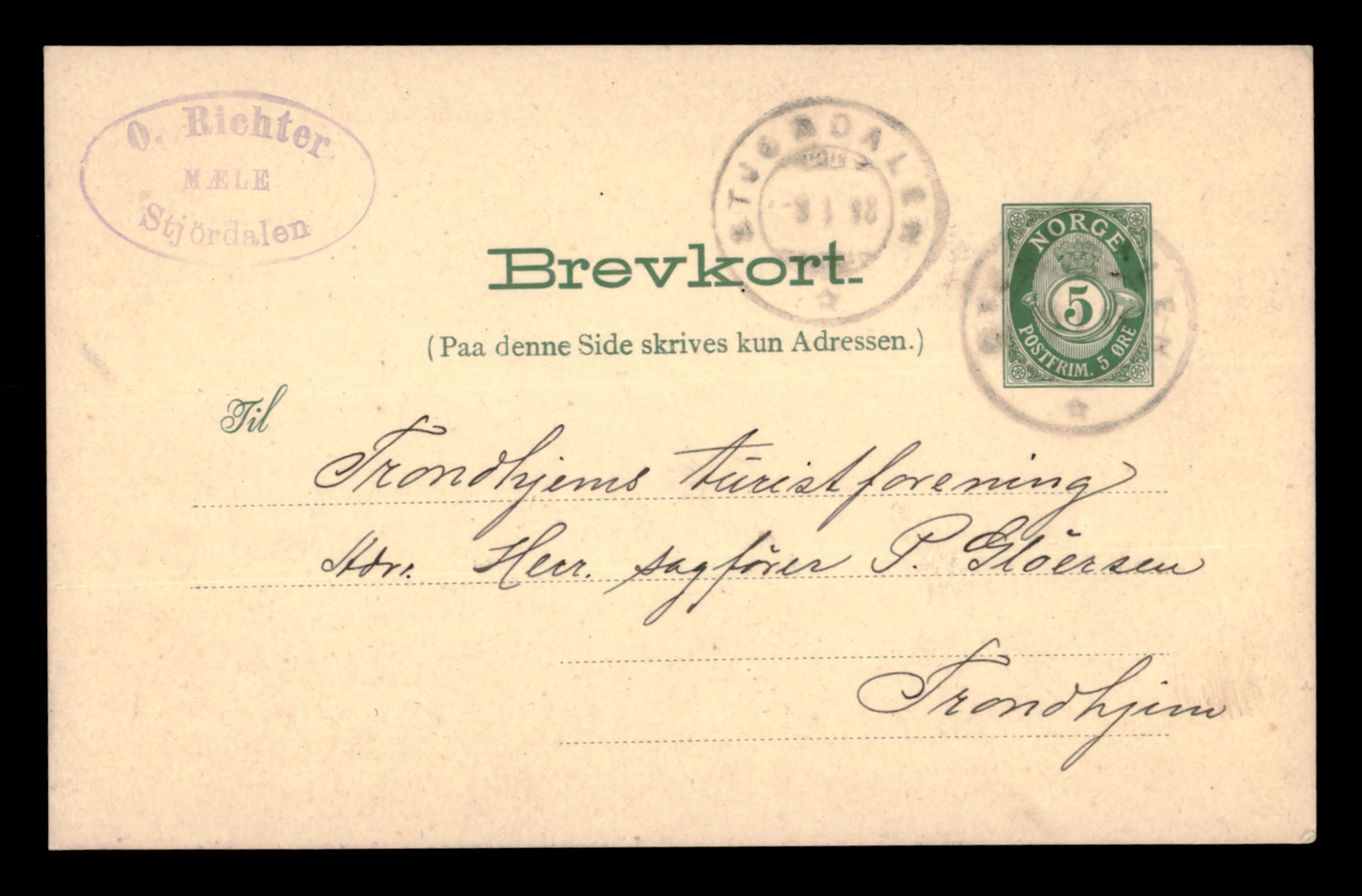 Trondhjems turistforening, AV/SAT-PA-0669/Da/L0005: Korrespondanse, 1898-1901, p. 3