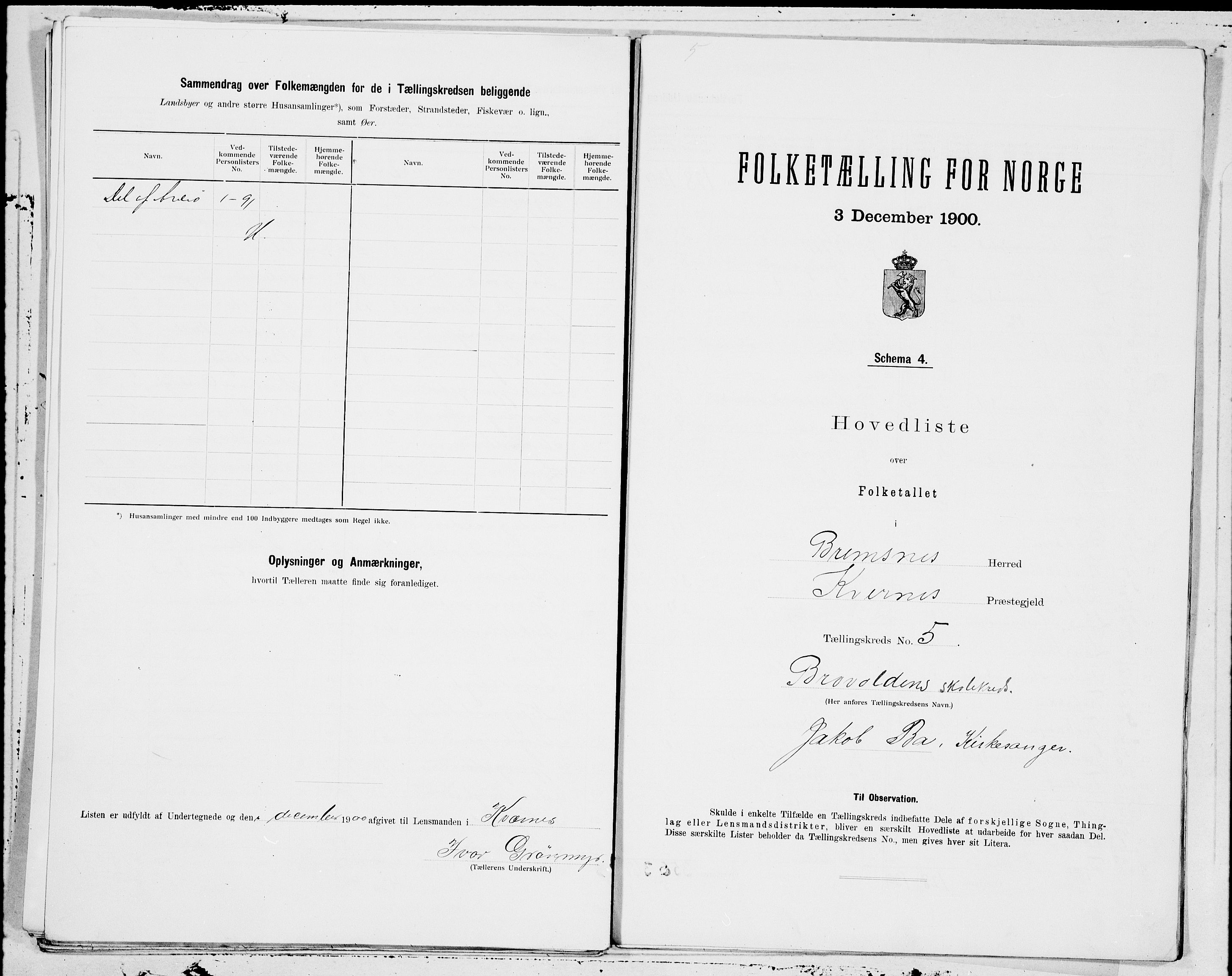 SAT, 1900 census for Bremsnes, 1900, p. 10