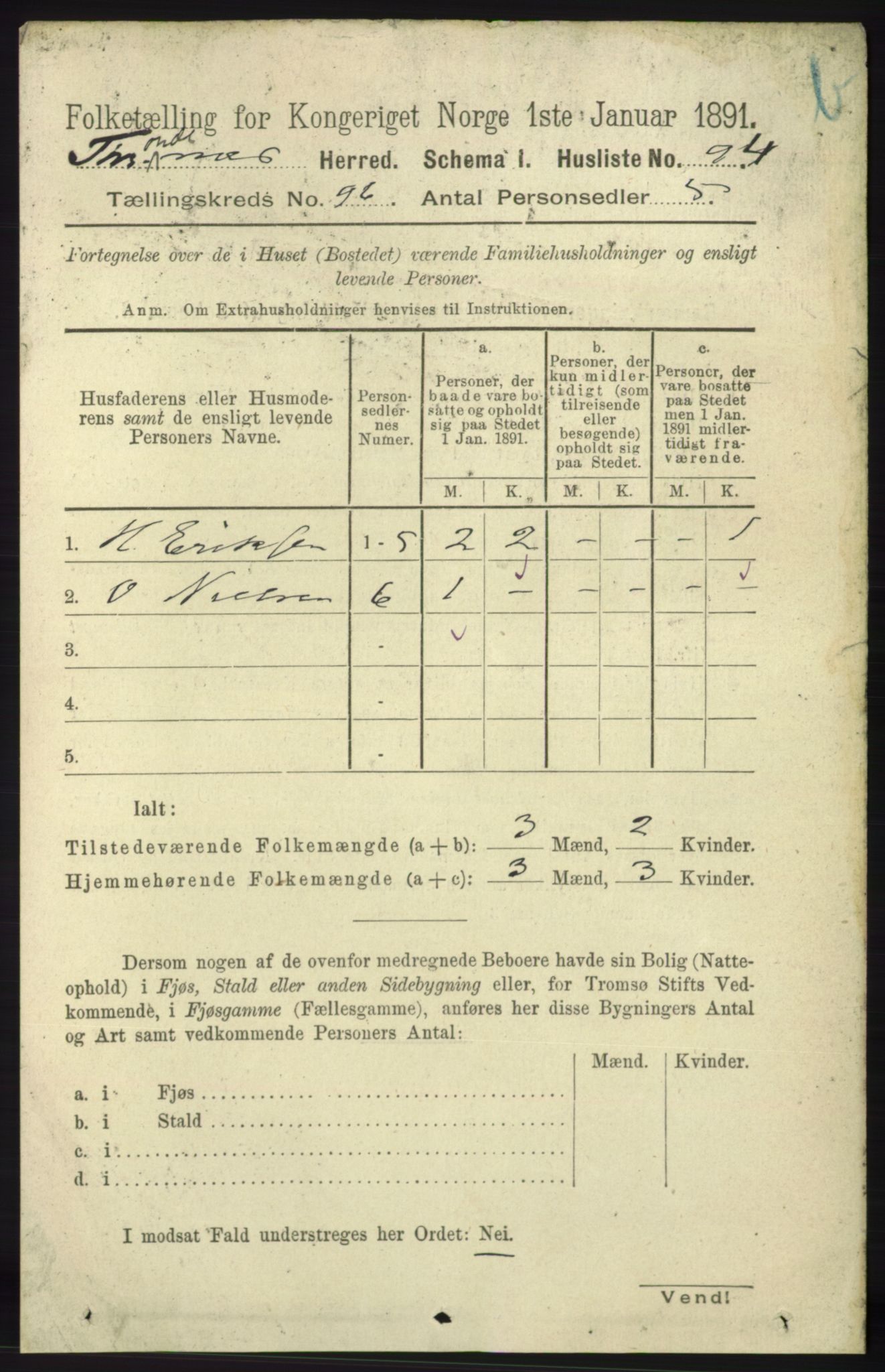 RA, 1891 census for 1914 Trondenes, 1891, p. 7171